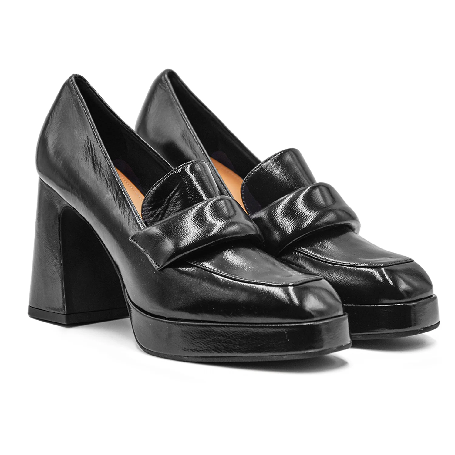Mocassini Donna Chantal 1962 Lucido Con Comodo Plateau Nero - Image 2