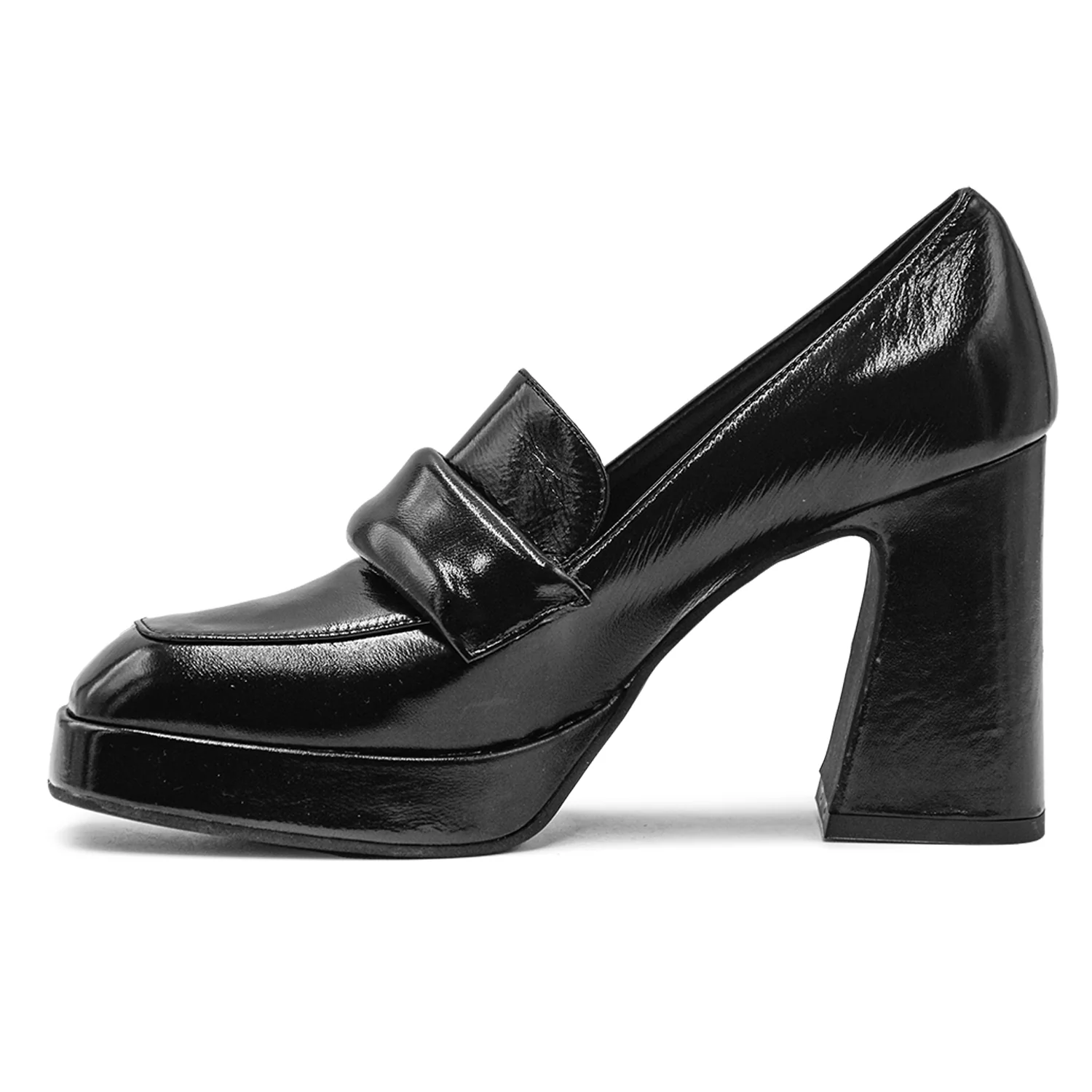 Mocassini Donna Chantal 1962 Lucido Con Comodo Plateau Nero - Image 4