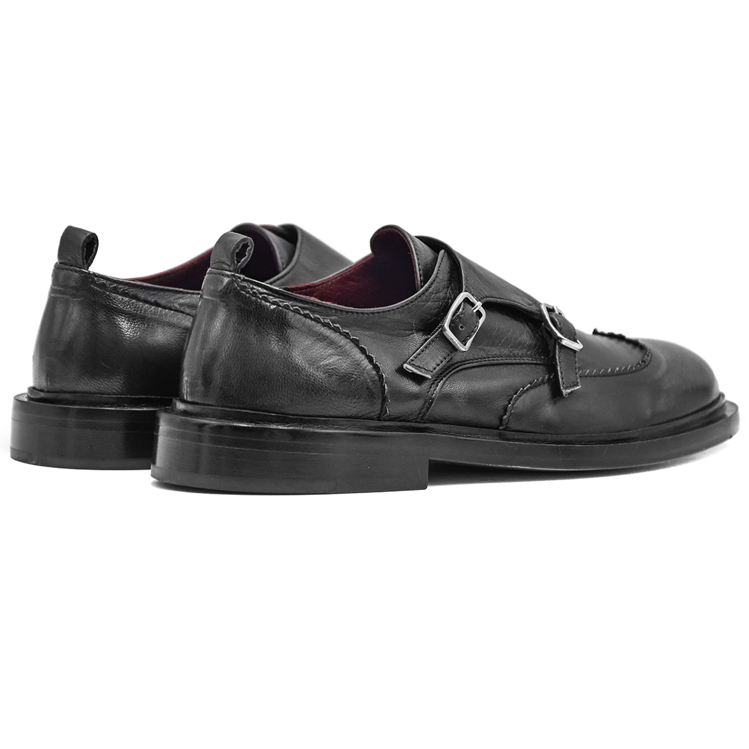Pomme D'Or Donna Monk Strap Grigio Effetto Vintage Con Tirante - Image 3