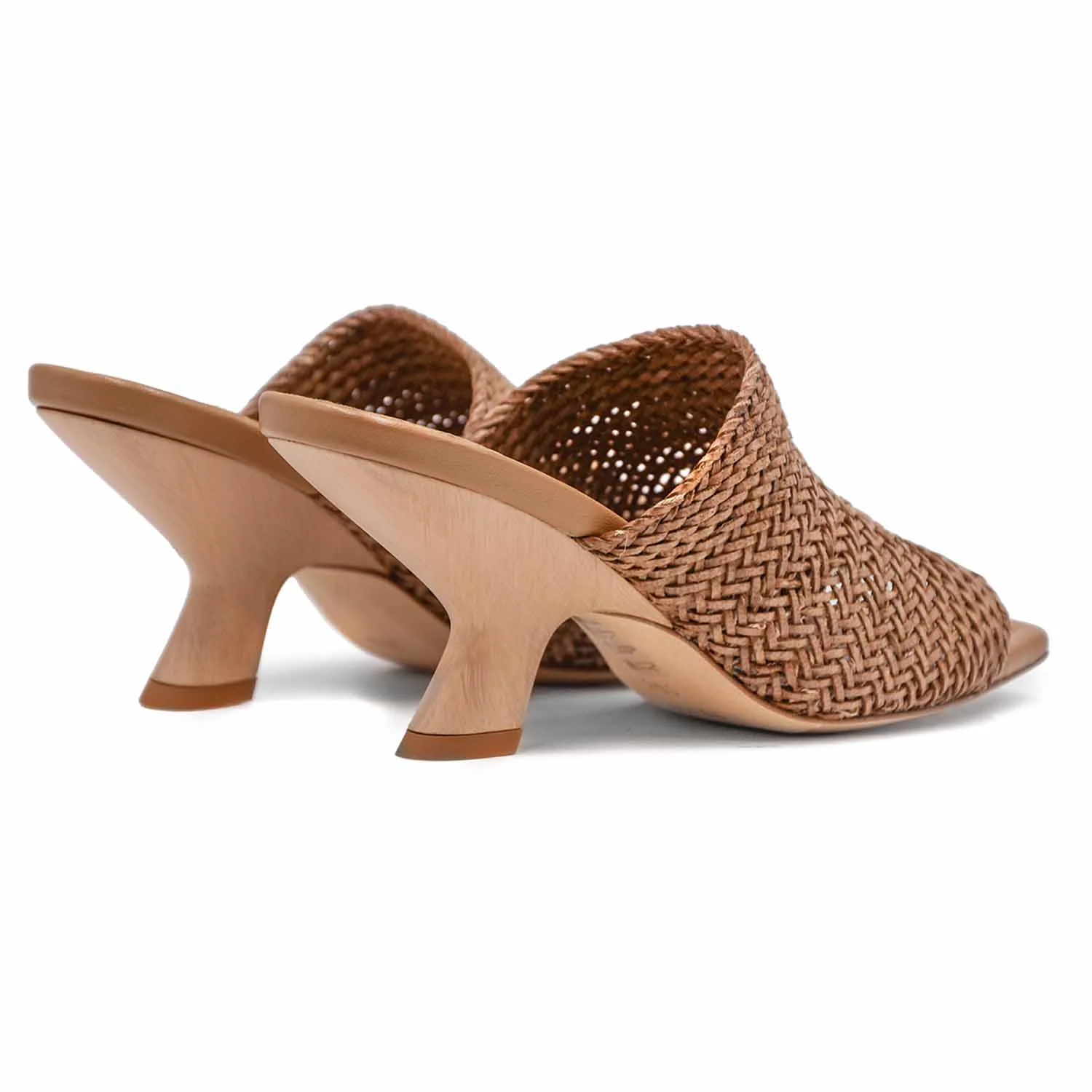 Chantal 1962 Sandali Color Legno Donna Dalla Rafia A Treccia - Image 3