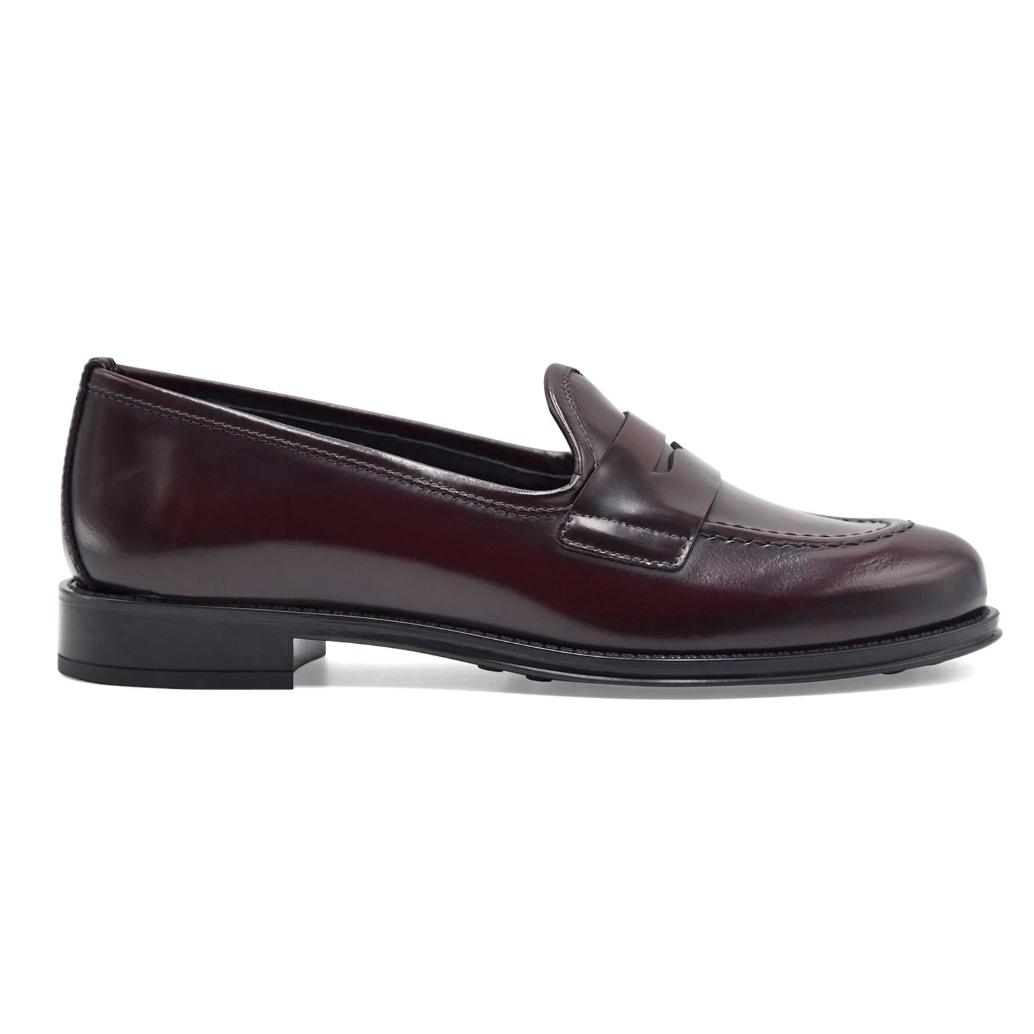 Mocassini Riccardo P. Donna Pelle Bordeaux Suola In Gomma Nera