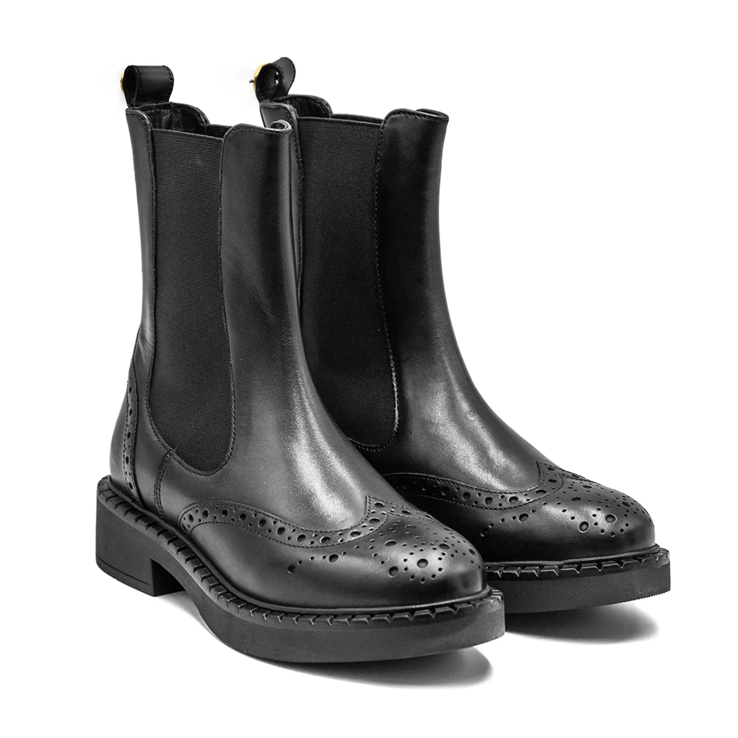 Twinset Stivaletti Donna Nero Elegante Motivo Brogue In Punta - Image 2