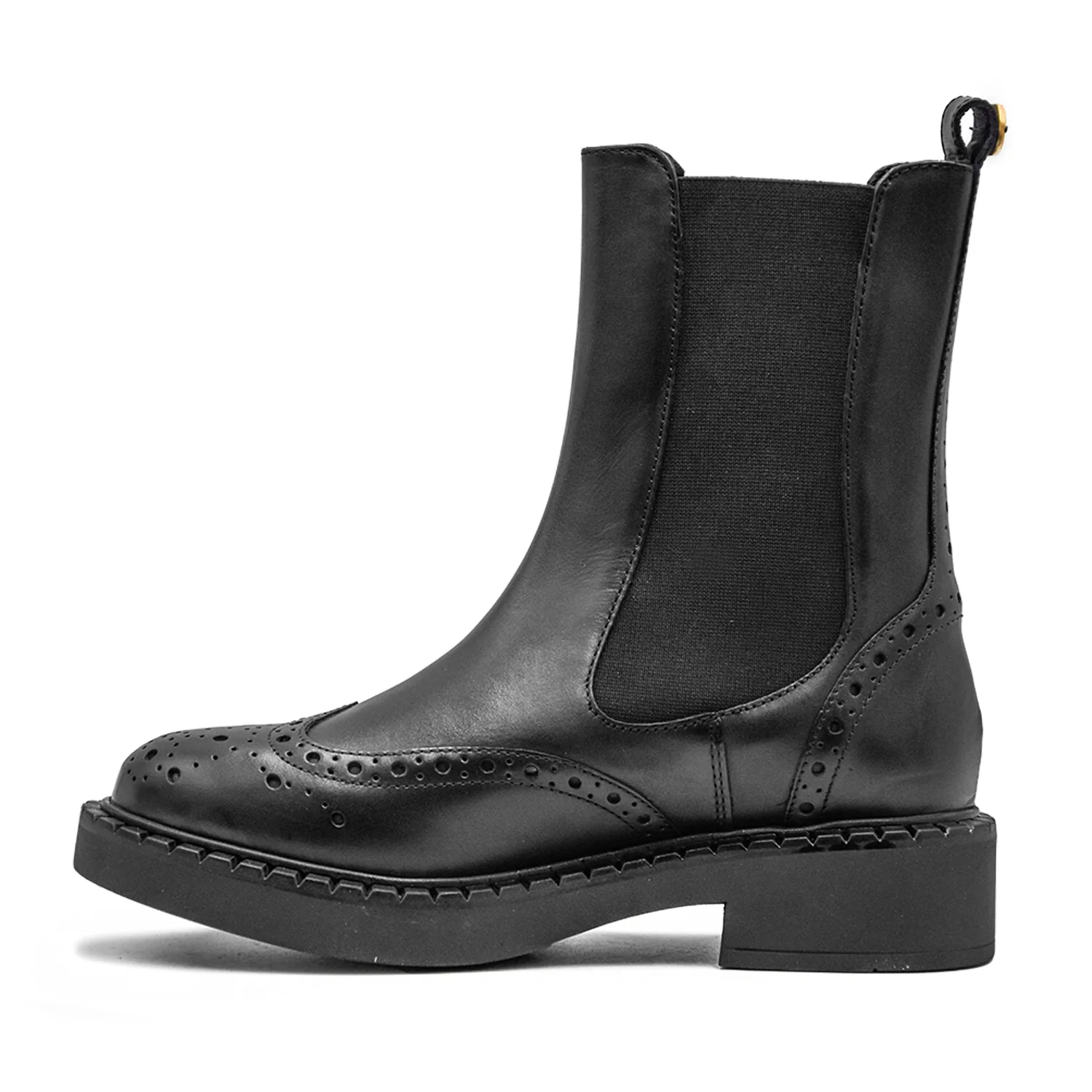 Twinset Stivaletti Donna Nero Elegante Motivo Brogue In Punta - Image 3