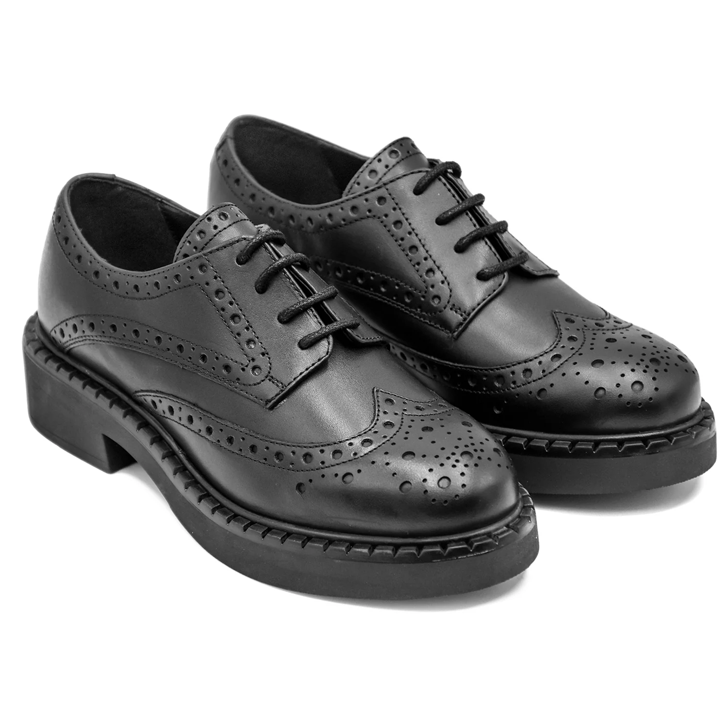 Stringate Donna Twinset Modello Oxford Linee Arrotondate Nero - Image 2