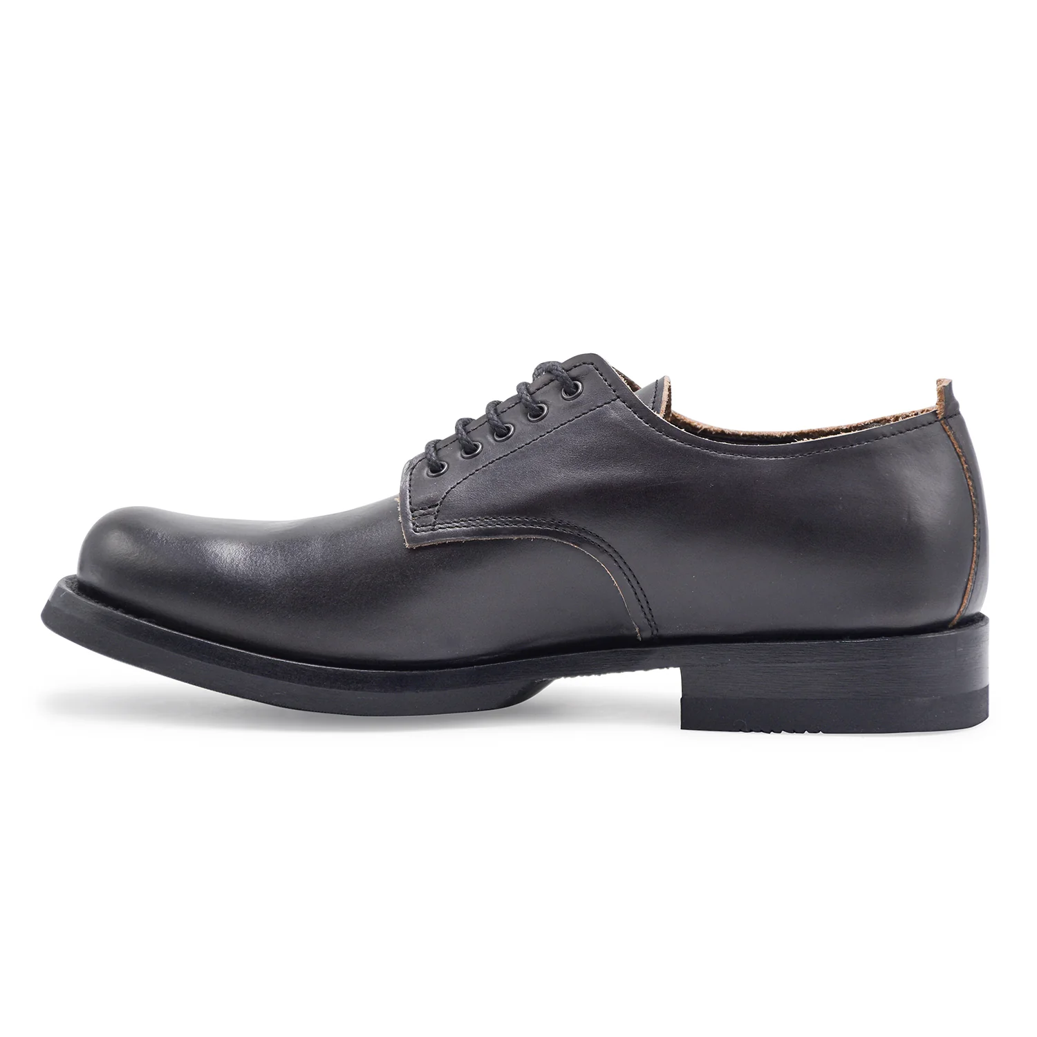 Allacciata Uomo Shoto Nero In Pelle Con Suola In Gomma Vibram - Image 5