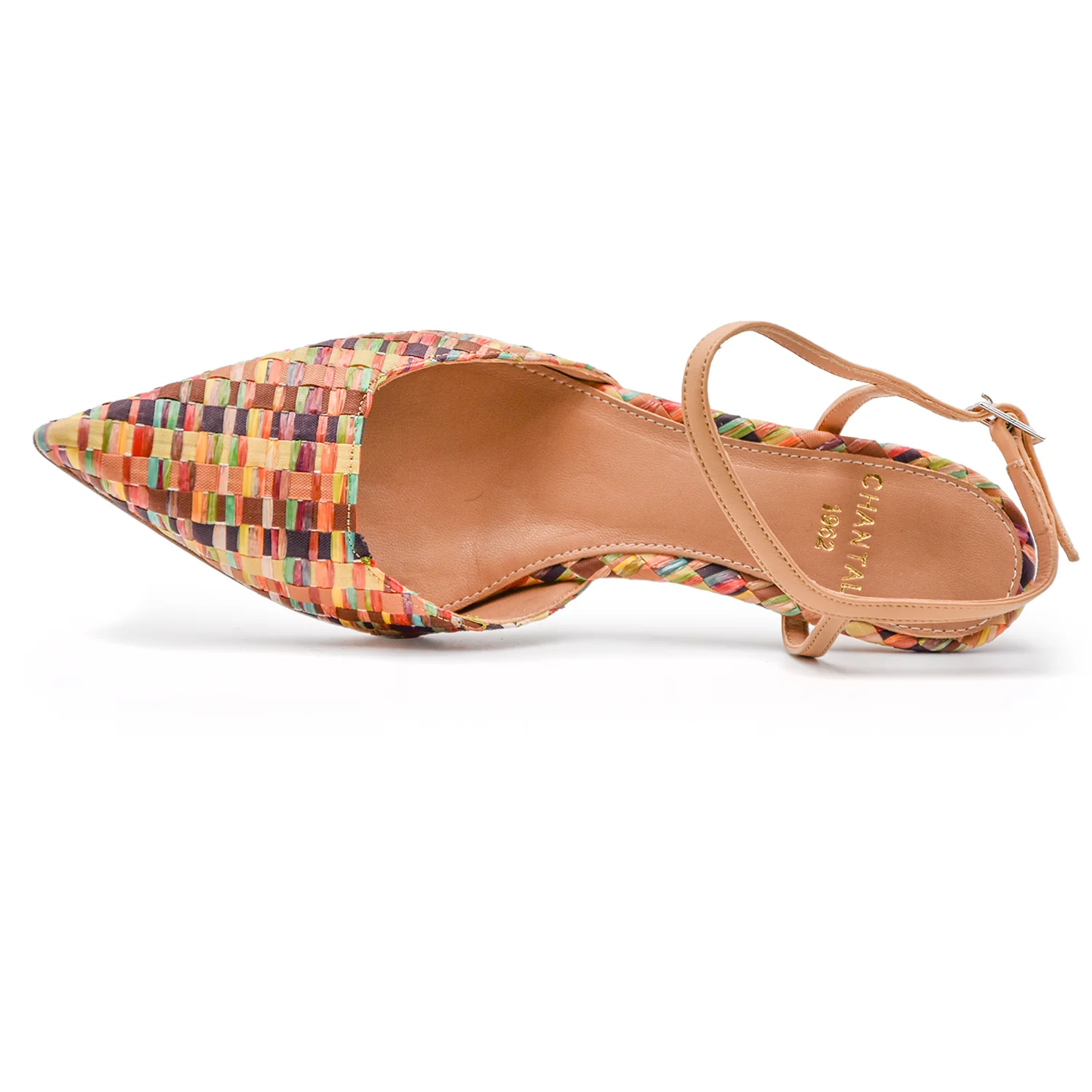Slingback Chantal 1962 Donna Rafia Multicolor E Punta Elegante - Image 3