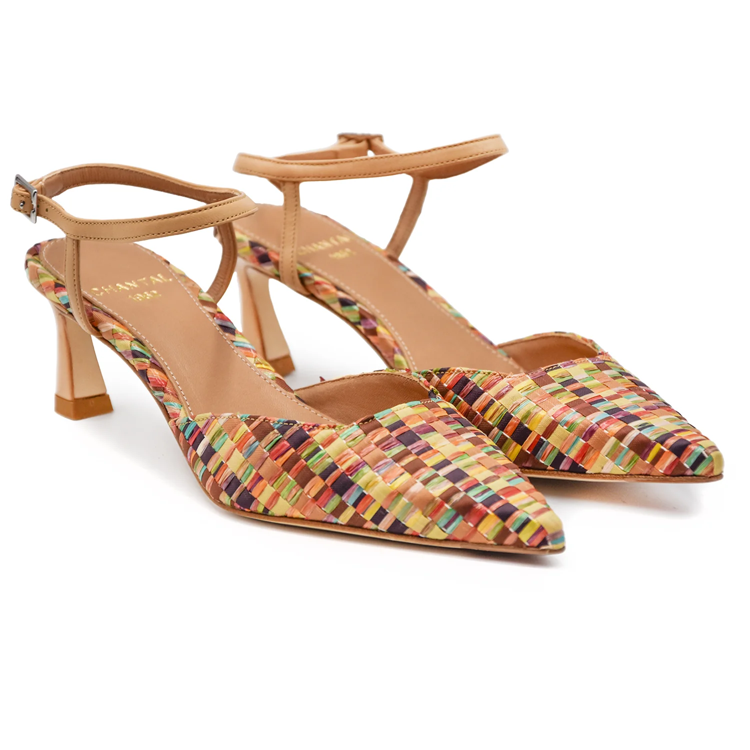 Slingback Chantal 1962 Donna Rafia Multicolor E Punta Elegante - Image 4