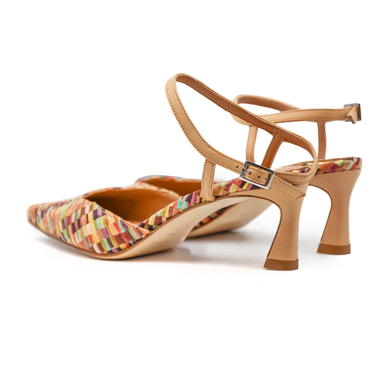 Slingback Chantal 1962 Donna Rafia Multicolor E Punta Elegante - Image 5