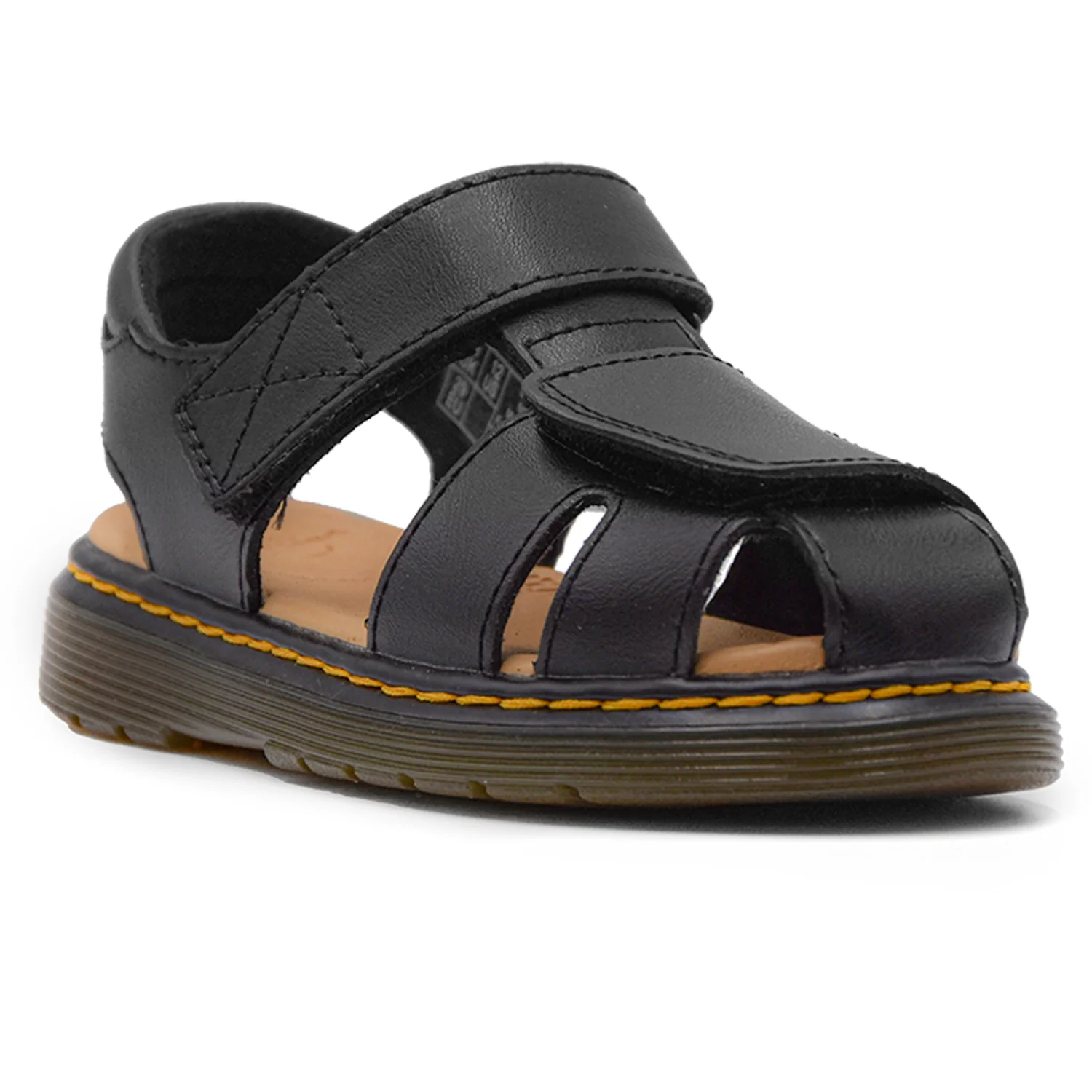 Dr. Martens Sandali Moby Bambino Nero Con Sottile Stampa Grana - Image 3