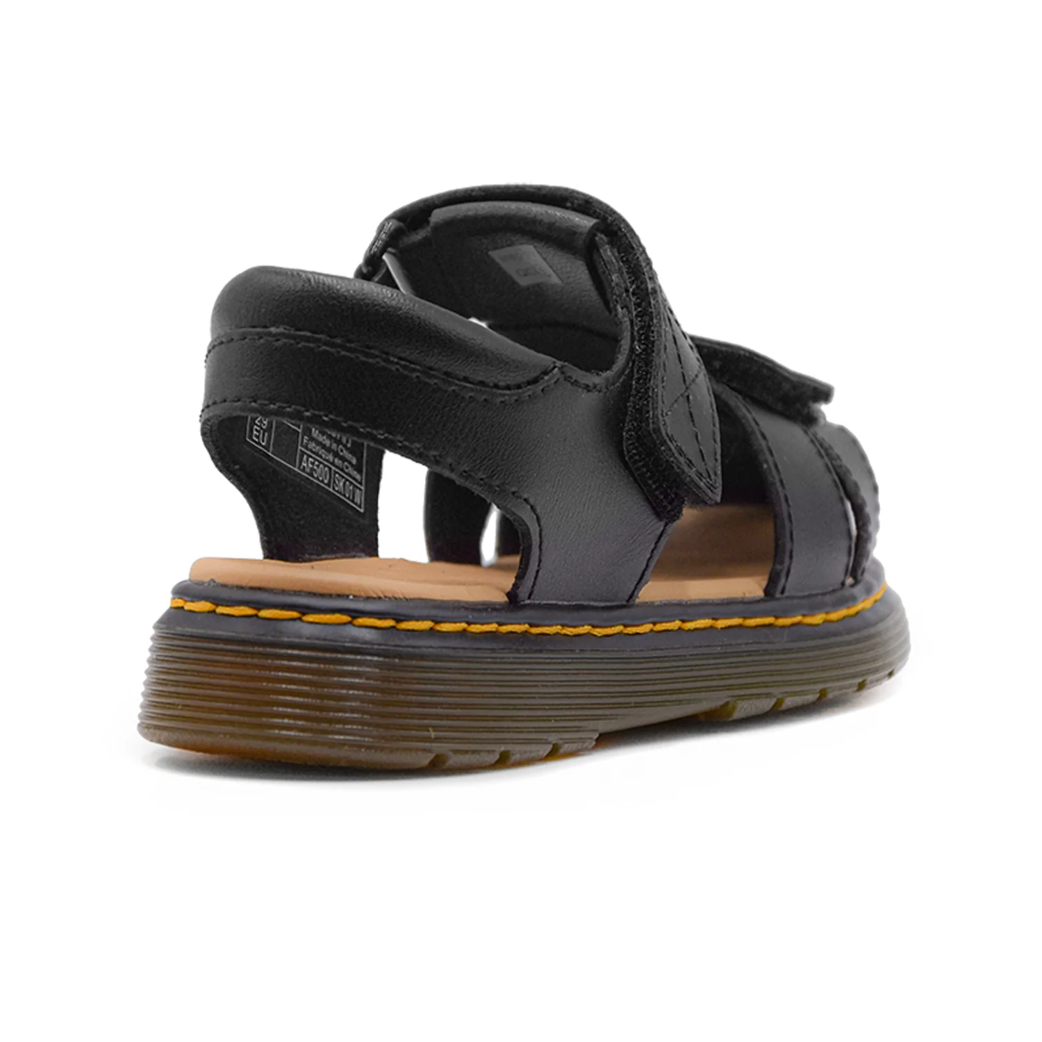 Dr. Martens Sandali Moby Bambino Nero Con Sottile Stampa Grana - Image 4