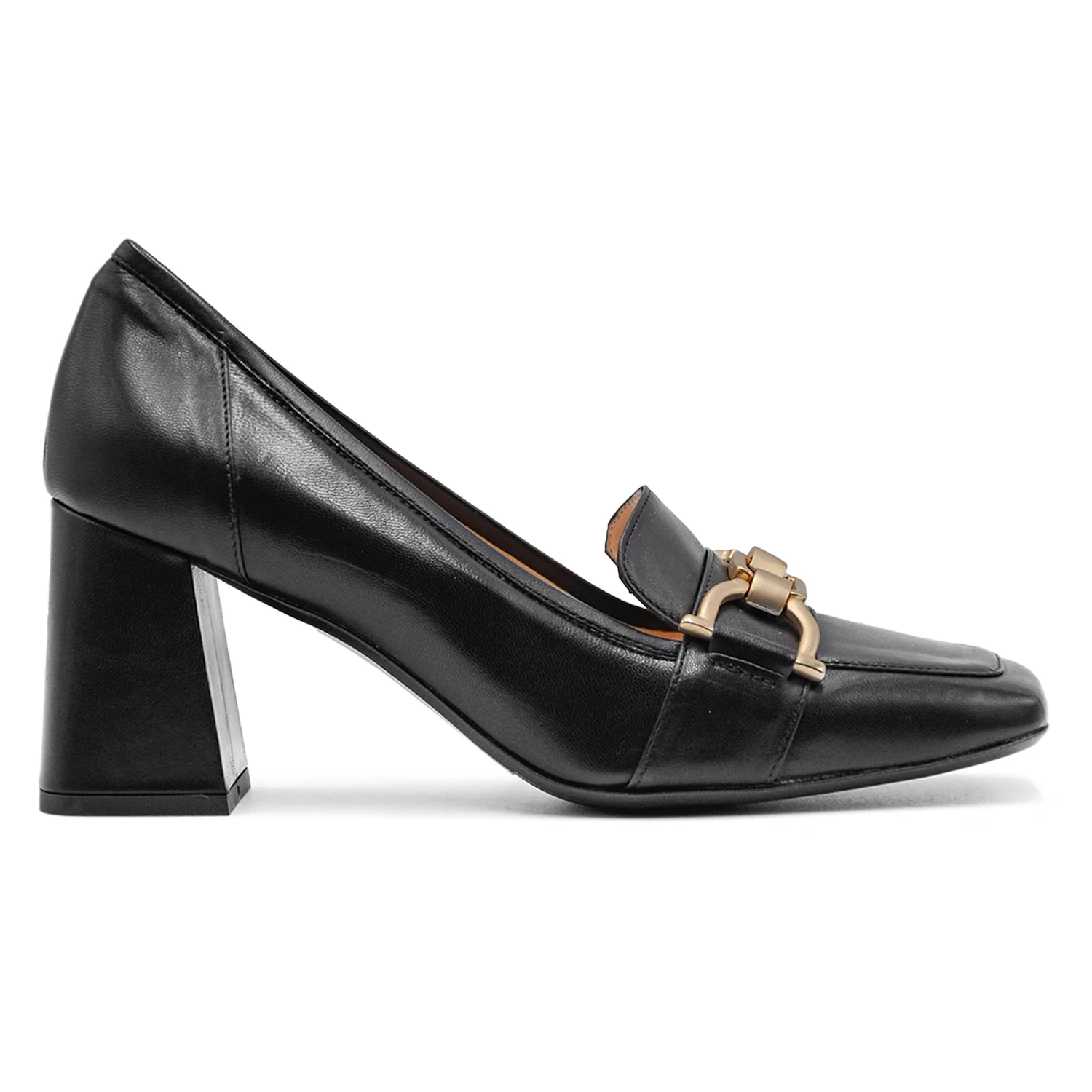 Mocassini Nero Matteo Pitti Con Catena In Metallo Frontale Donna
