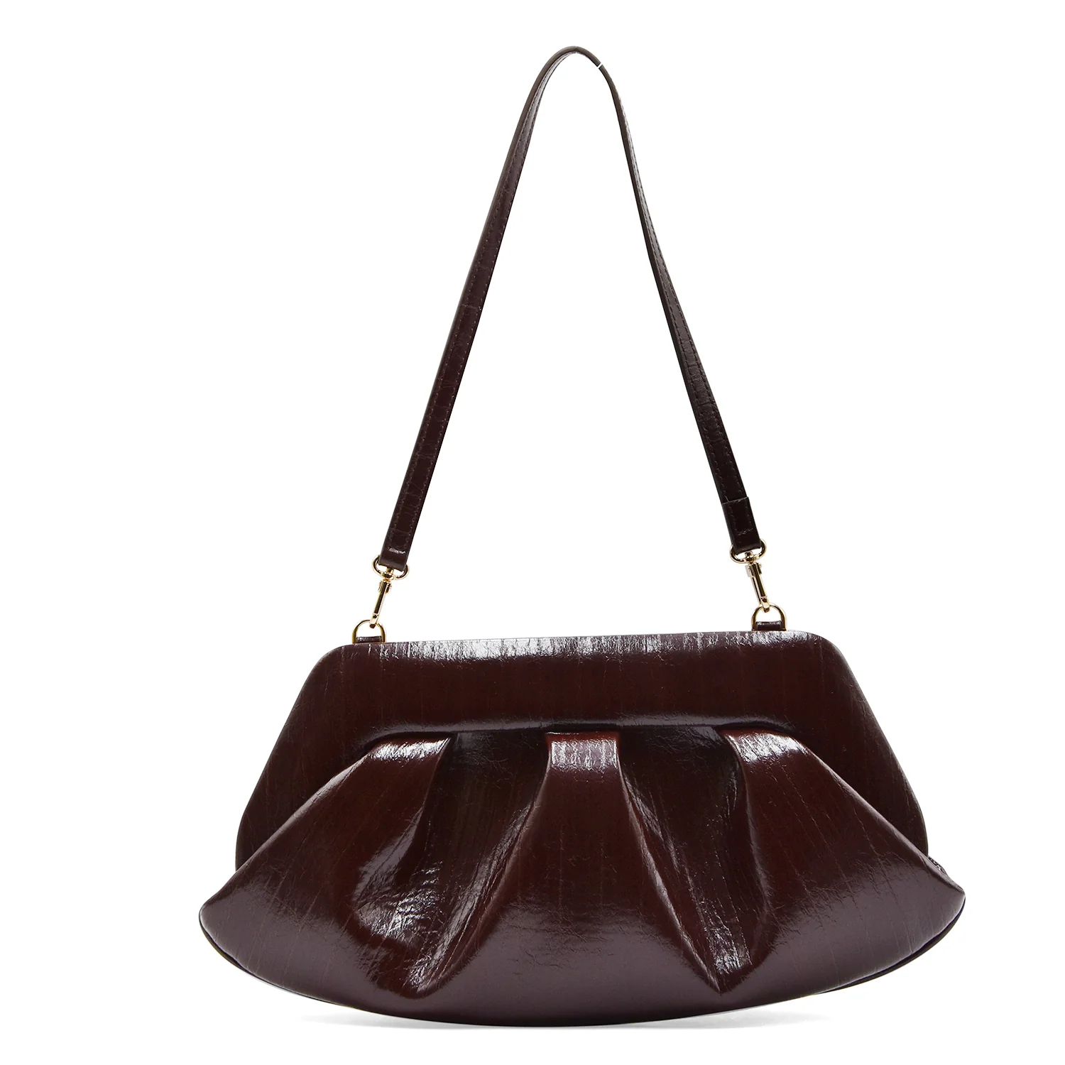 Borsa Themoirè Bios Baguette Vegan Fabric Rigato Chocolate Plum