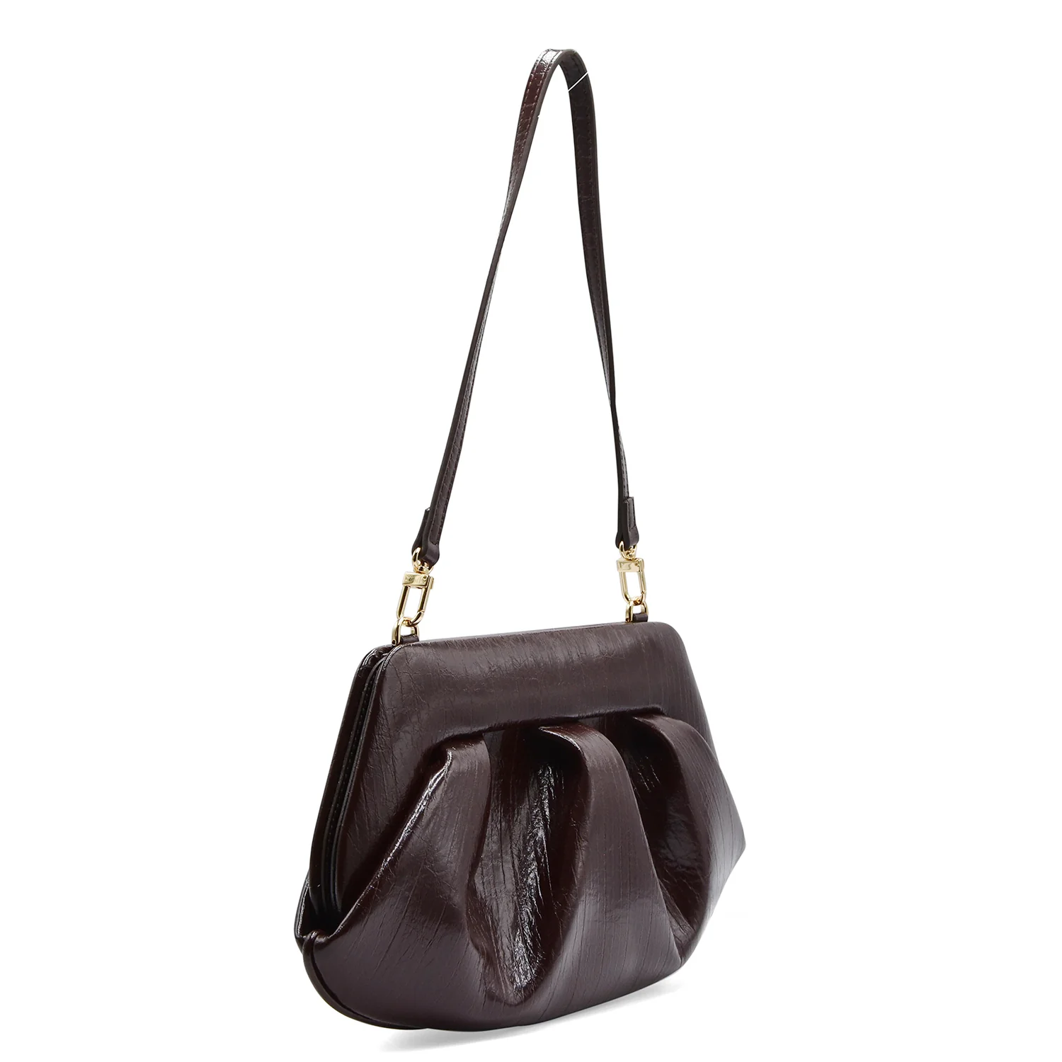 Borsa Themoirè Bios Baguette Vegan Fabric Rigato Chocolate Plum - Image 2