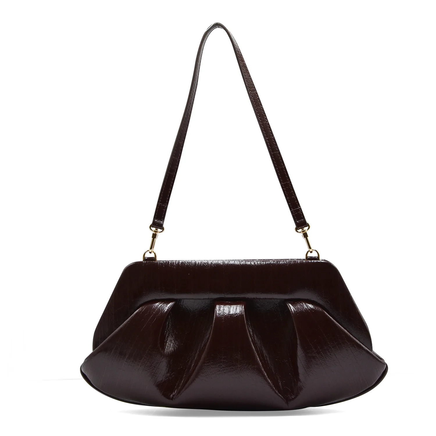 Borsa Themoirè Bios Baguette Vegan Fabric Rigato Chocolate Plum - Image 3