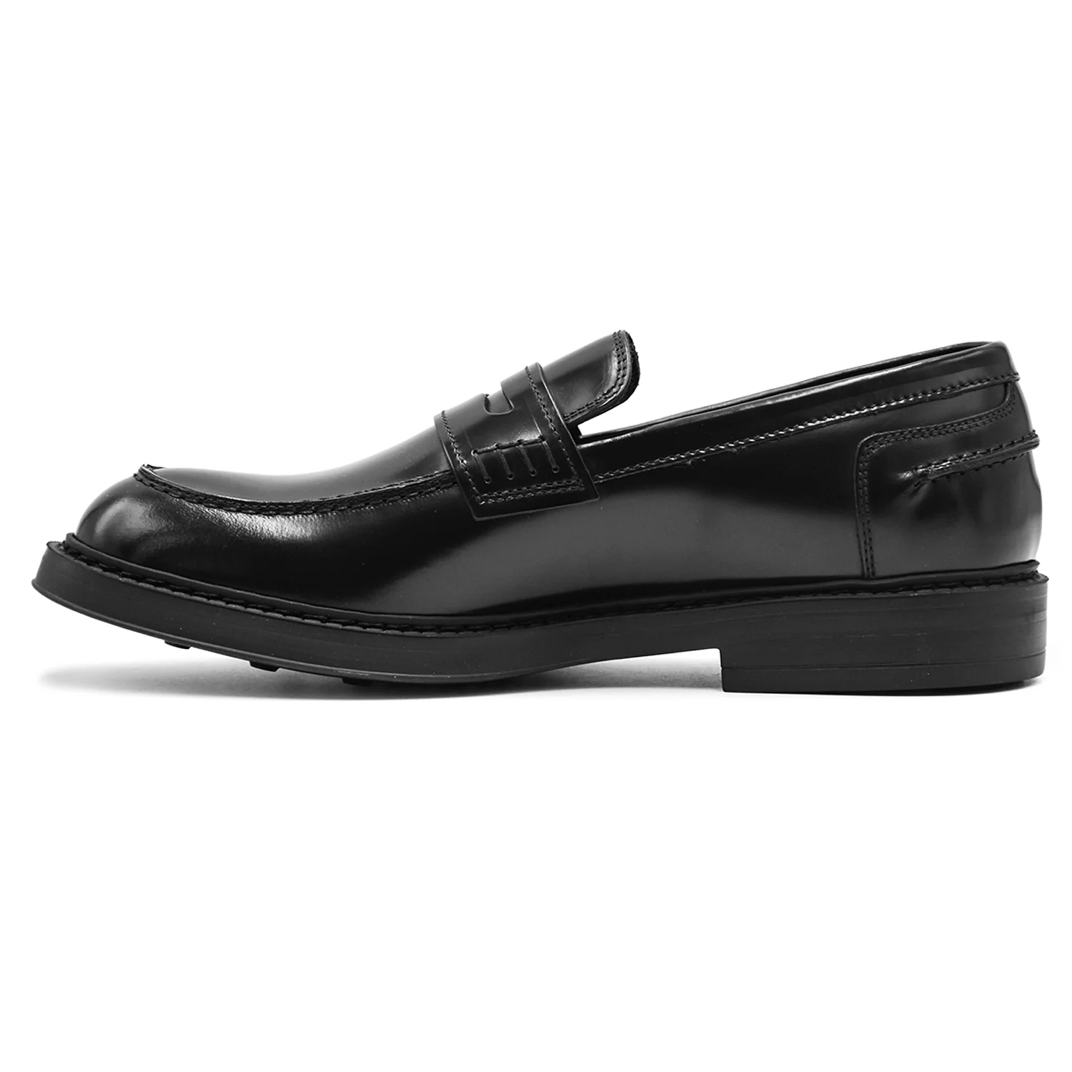 Mocassini Uomo Doucal's Spazzolato Nero Made In Italy Dal 1973 - Image 3