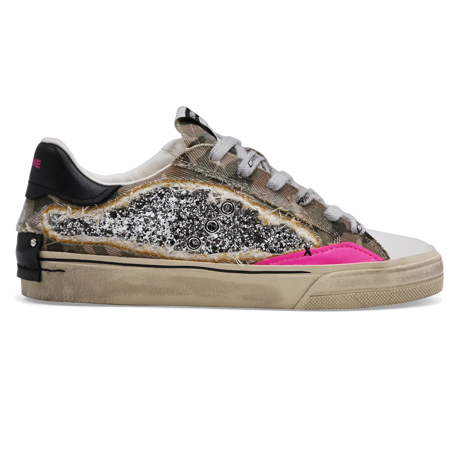 Sneakers Crime Da Donna Distressed Deconstructed Camo Stardust