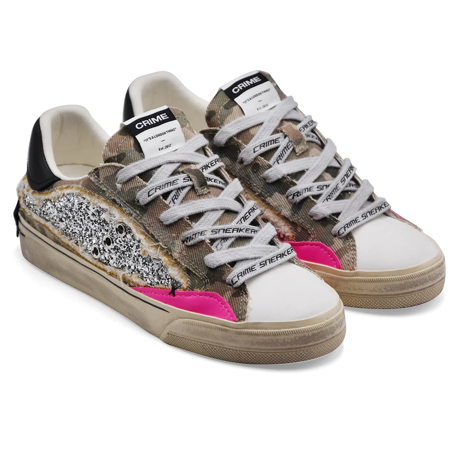 Sneakers Crime Da Donna Distressed Deconstructed Camo Stardust - Image 2