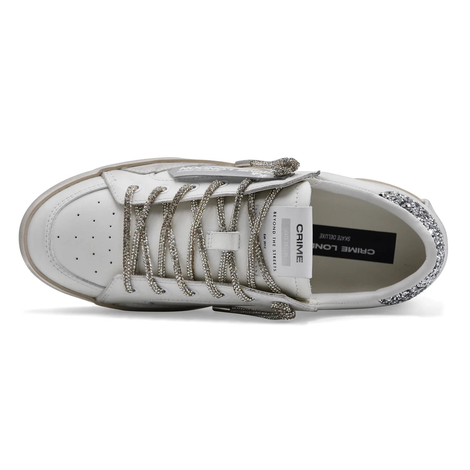 Sneakers Crime London Donna Sk8 Bianco Deluxe Always Shining - Image 3