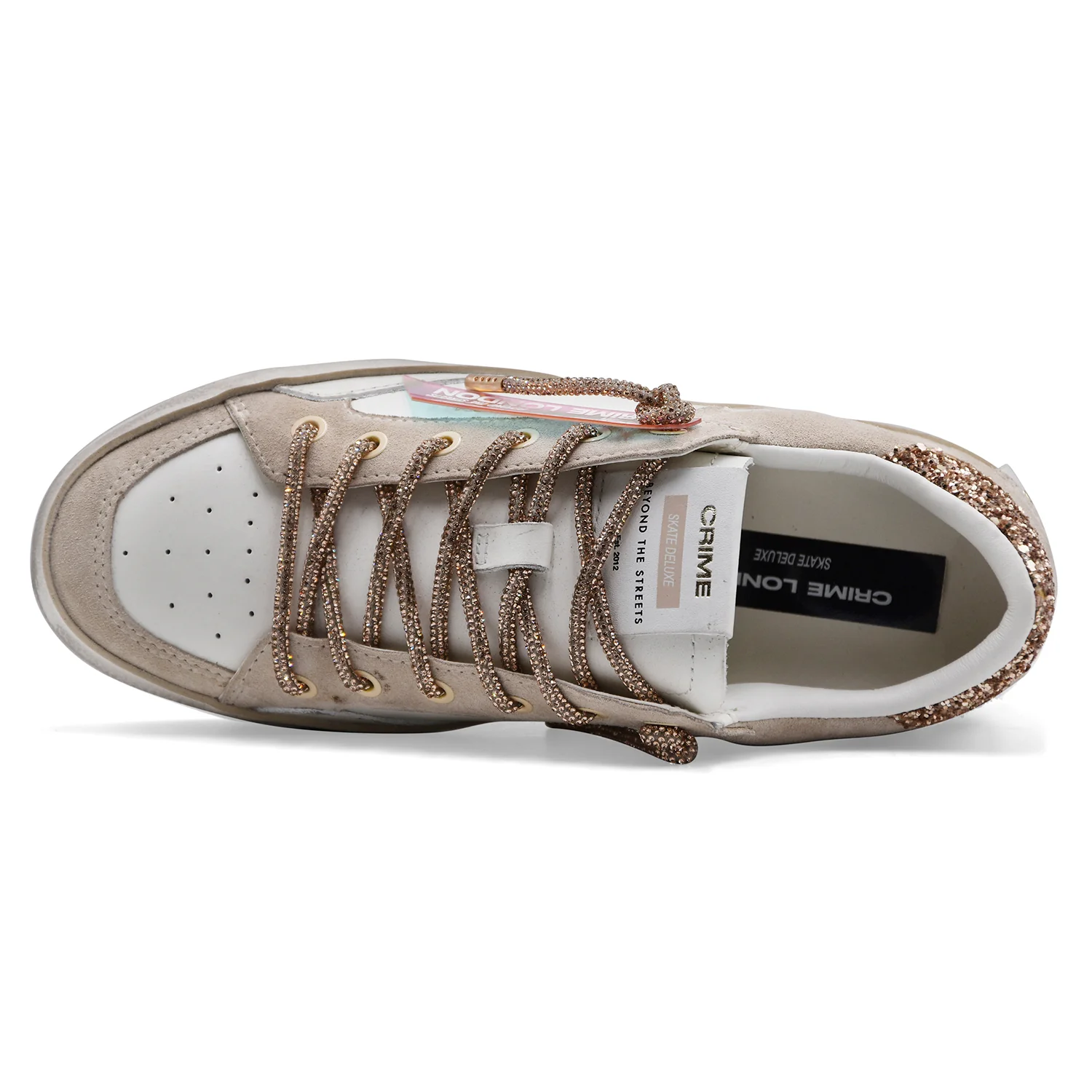 Sneakers Crime London Donna Sk8 Deluxe Wedge Oro Champagne Dust - Image 3