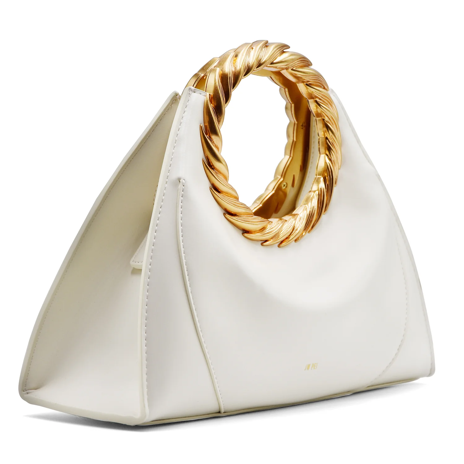 Borsa JW PEI Amiya Con Manico A Foglia Bianco Design Scultoreo - Image 3