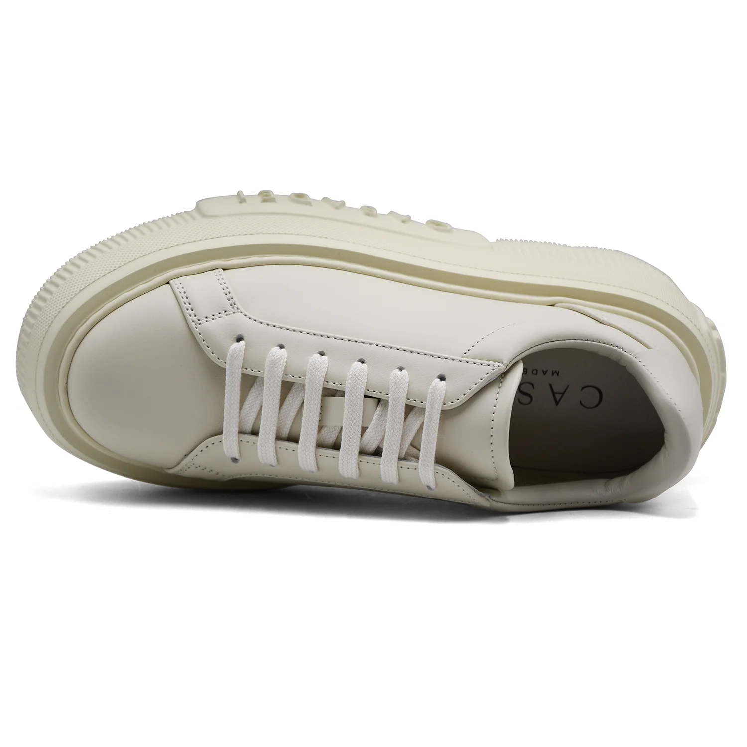 Sneakers Casadei Donna Nexus Pelle Latte Dalla Zeppa Iconica - Image 5