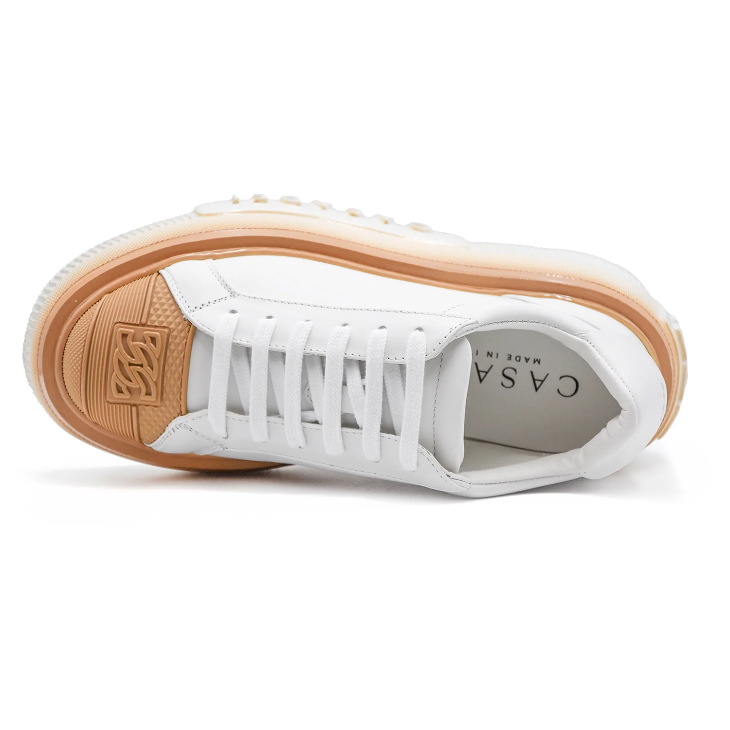 Casadei Sneakers Nexus Toe Cap Bianco Iconico Elemento C-Chain - Image 3
