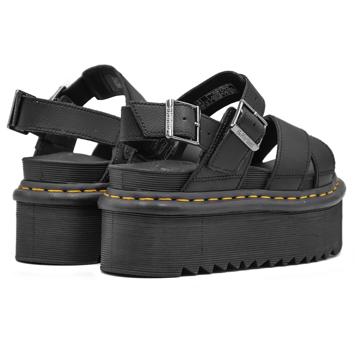 Dr. Martens Sandali Voss II Quad Nero Donna Dalla Pelle Athena - Image 3