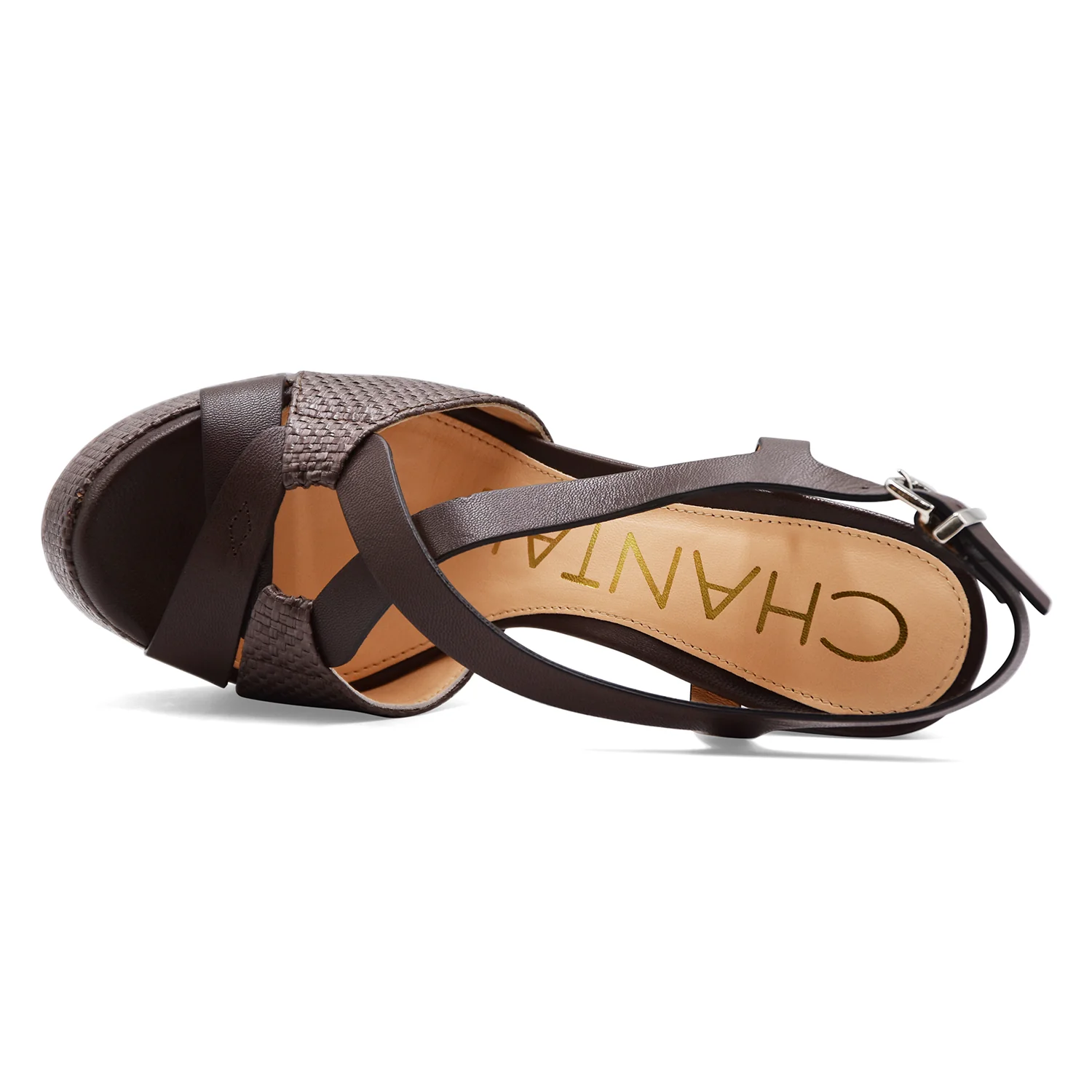 Chantal 1962 Sandali Donna 3101 In Pelle Marrone Con Plateau - Image 3