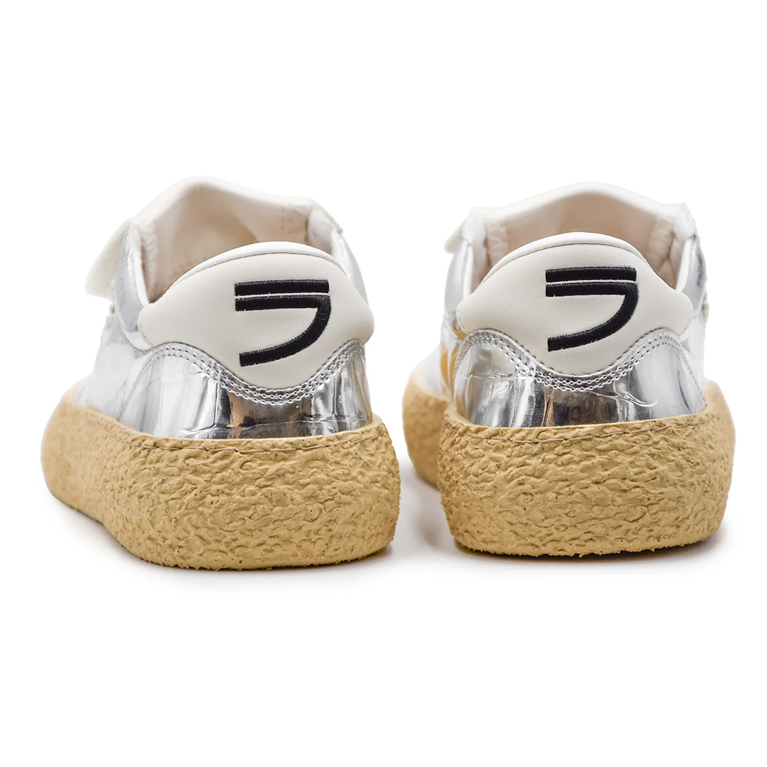 Sneakers Donna Puraai Argento Con Linguetta Bianca Logata - Image 5
