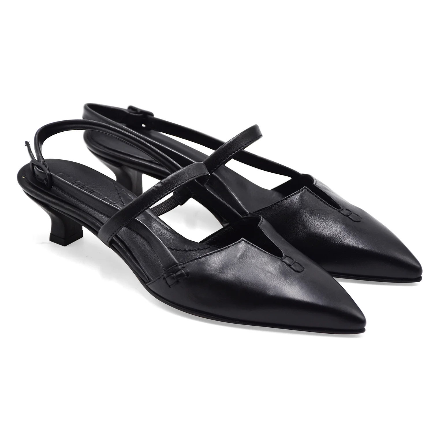 Slingback Donna Pomme D’Or Nero Con Fascia Frontale Essenziale - Image 2