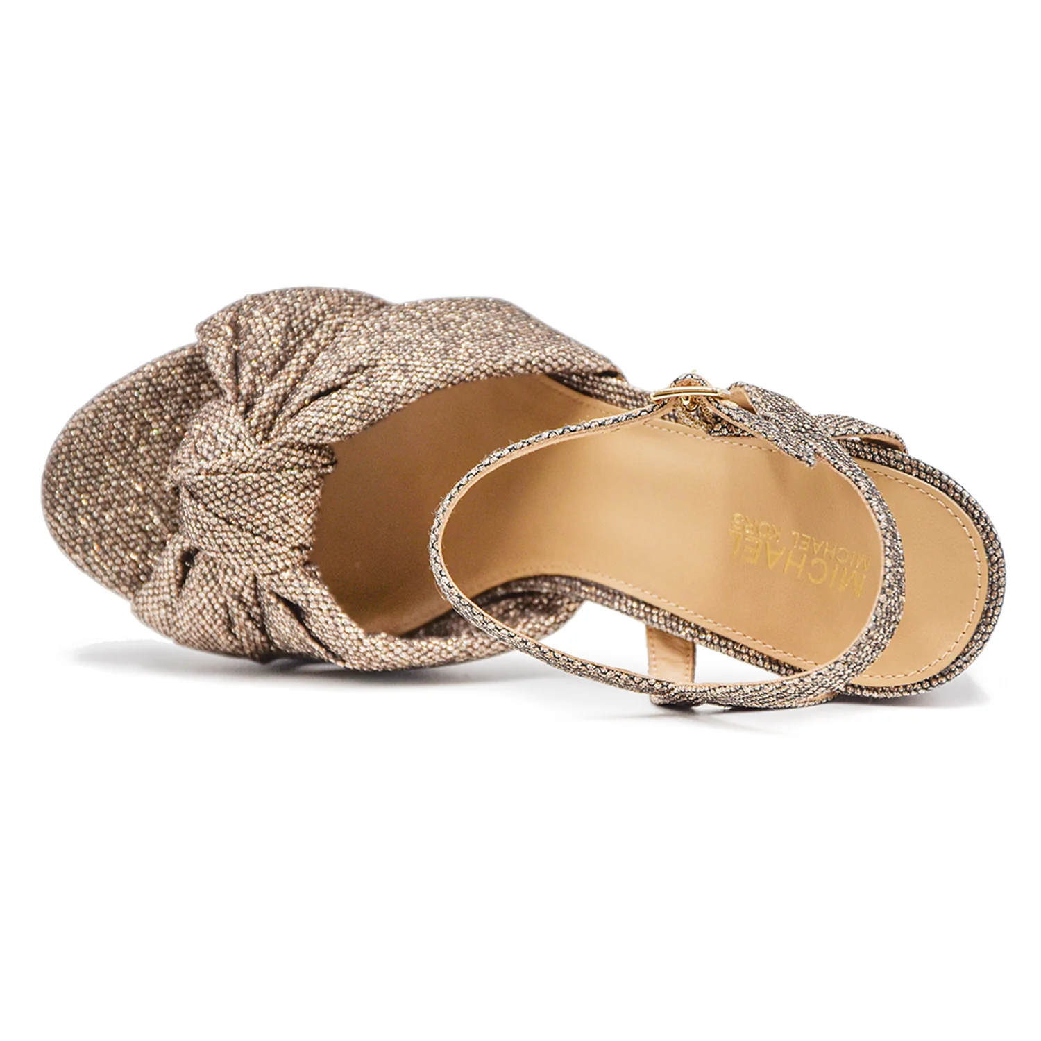 Michael Kors Sandali Josie Platform Oro Donna Con Fiocco Oversize - Image 4