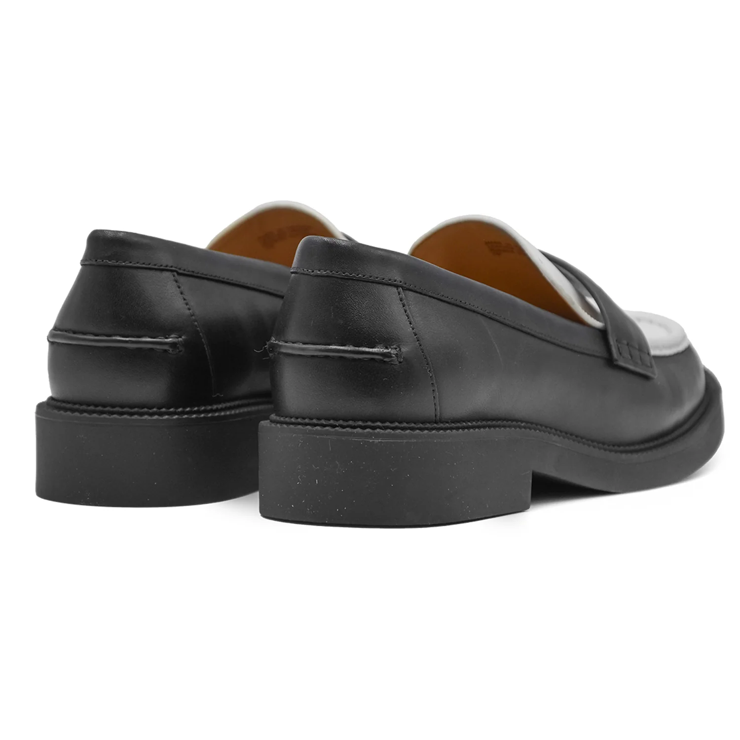 Mocassini Michael Kors Donna Bianco Nero Con Leggero Tacco Gomma - Image 3