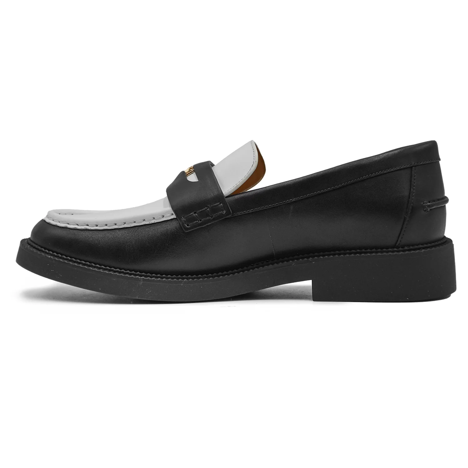 Mocassini Michael Kors Donna Bianco Nero Con Leggero Tacco Gomma - Image 4