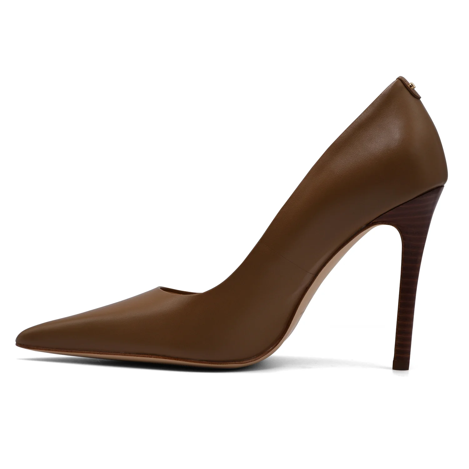 Décolleté Michael Kors Pelle Beige Elyse High Pump Tacco Legnoso - Image 4