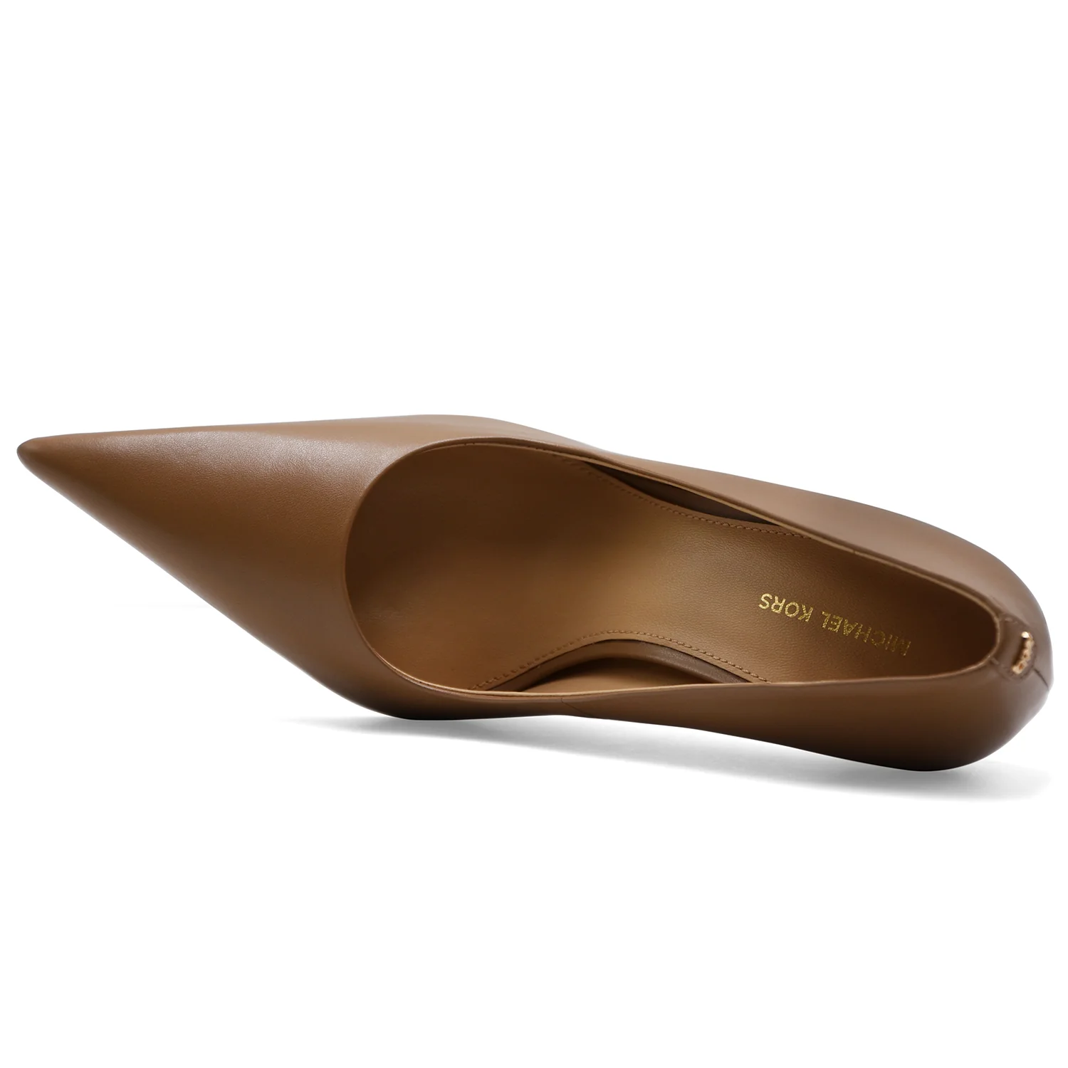Décolleté Michael Kors Pelle Beige Elyse High Pump Tacco Legnoso - Image 5