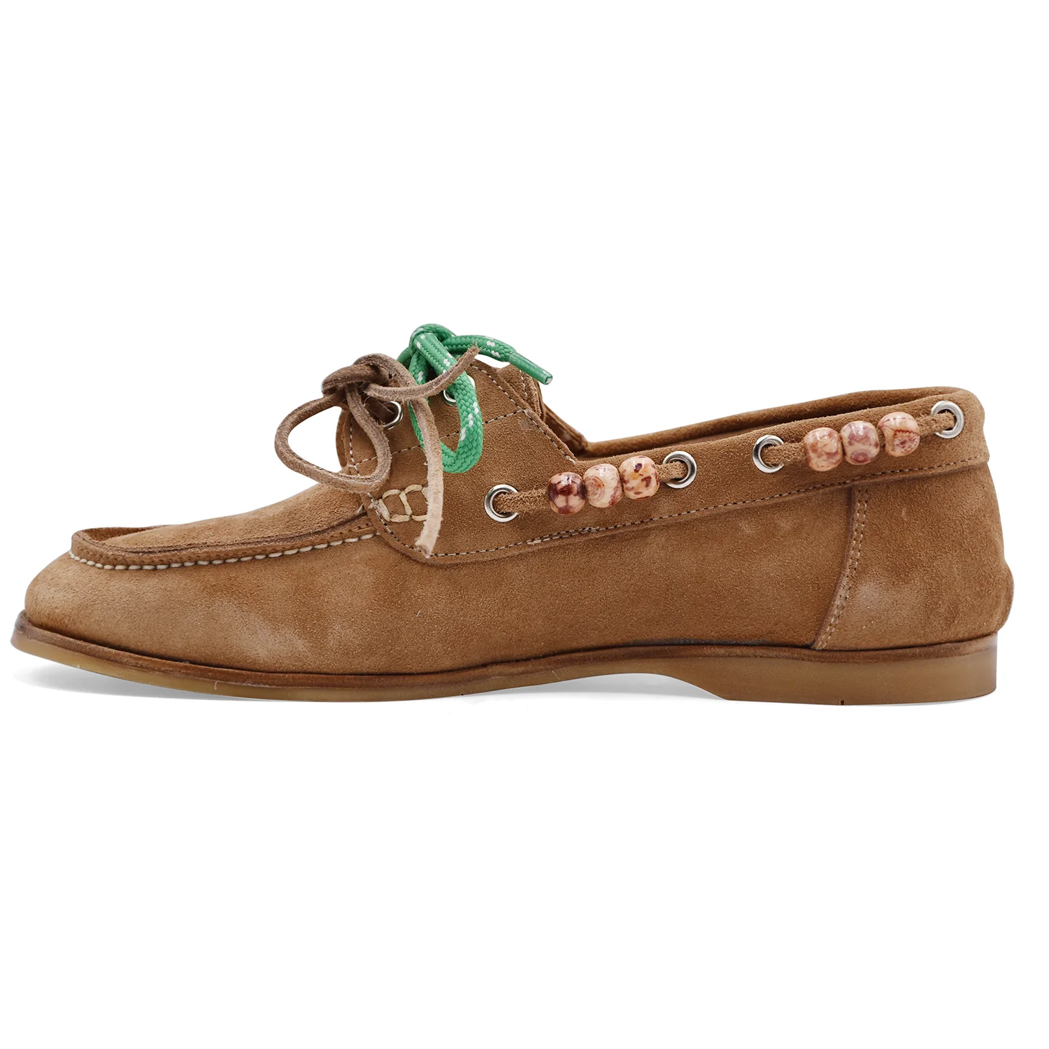 Allacciata Donna Riccardo P. Pelle Scamosciata Beige Tortora - Image 4