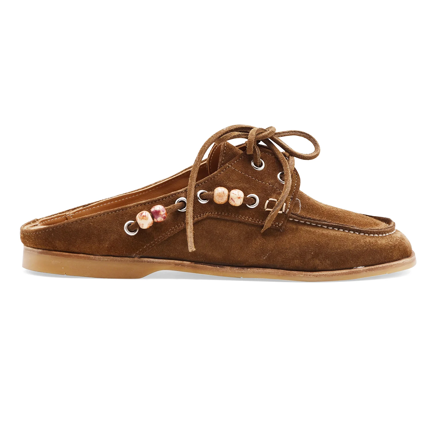 Sabot Allacciato Donna Riccardo P. 4279 Vero Camoscio Tabacco