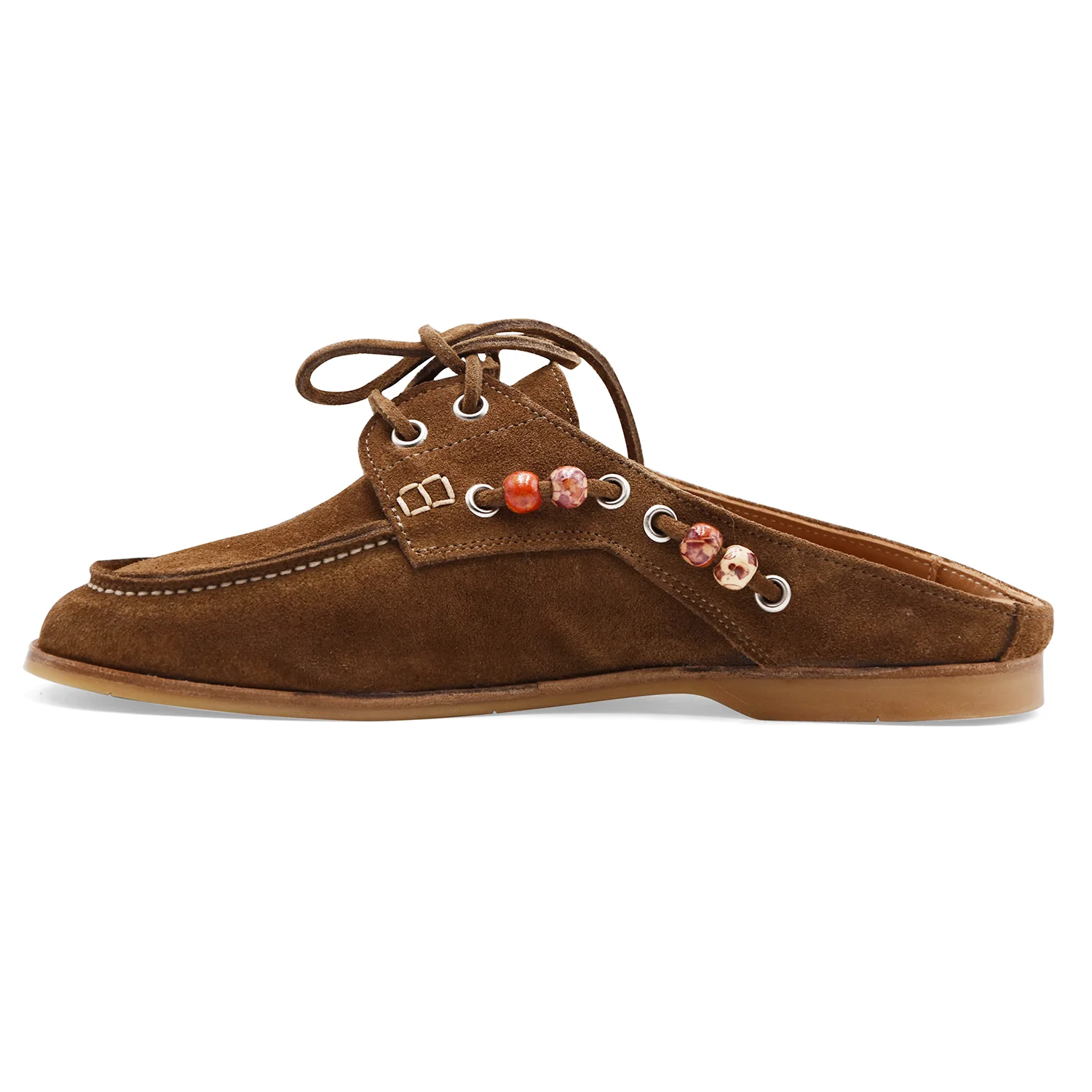 Sabot Allacciato Donna Riccardo P. 4279 Vero Camoscio Tabacco - Image 3