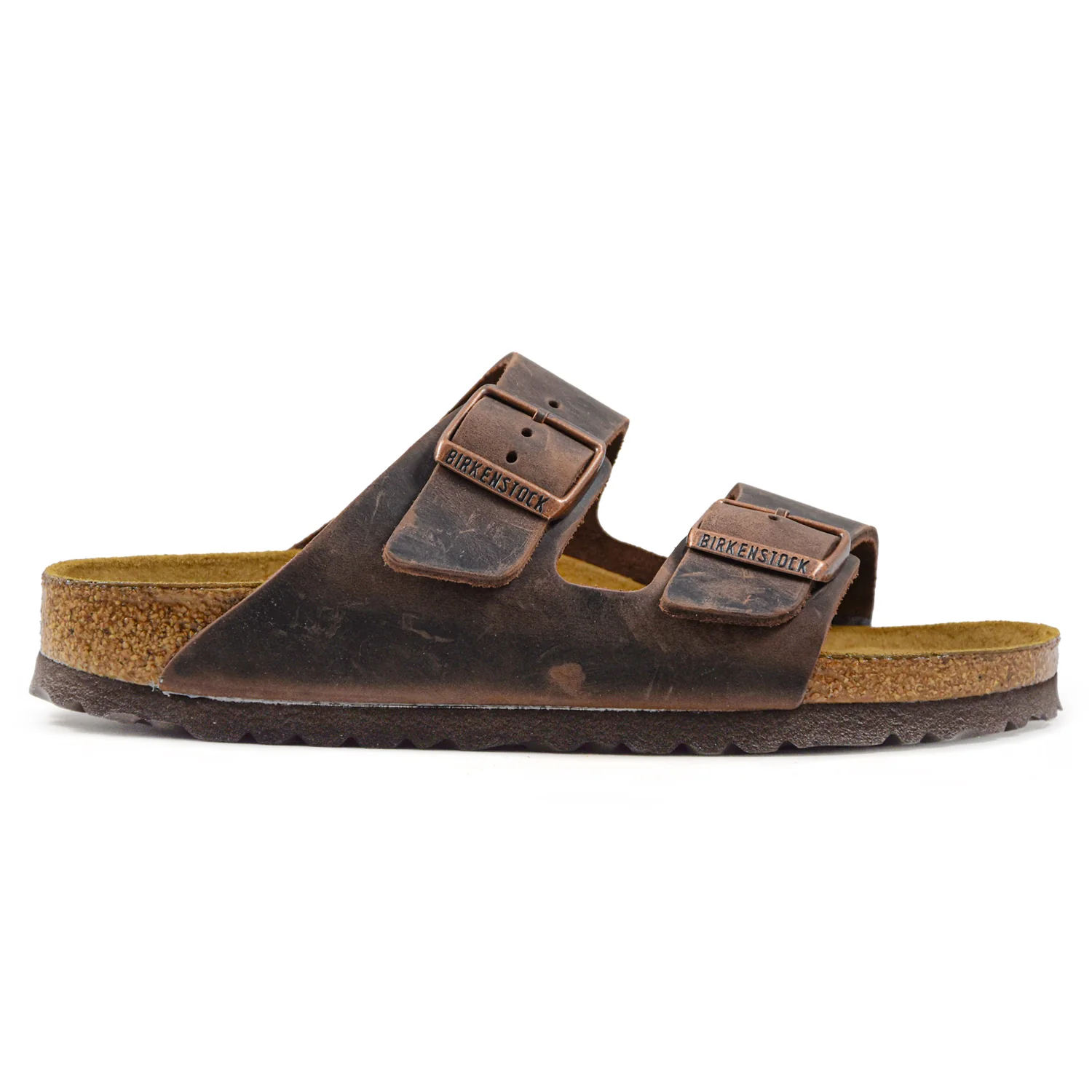 Sandali Birkenstock Sandali Arizona Habana Marrone Oliato Con Fibbia