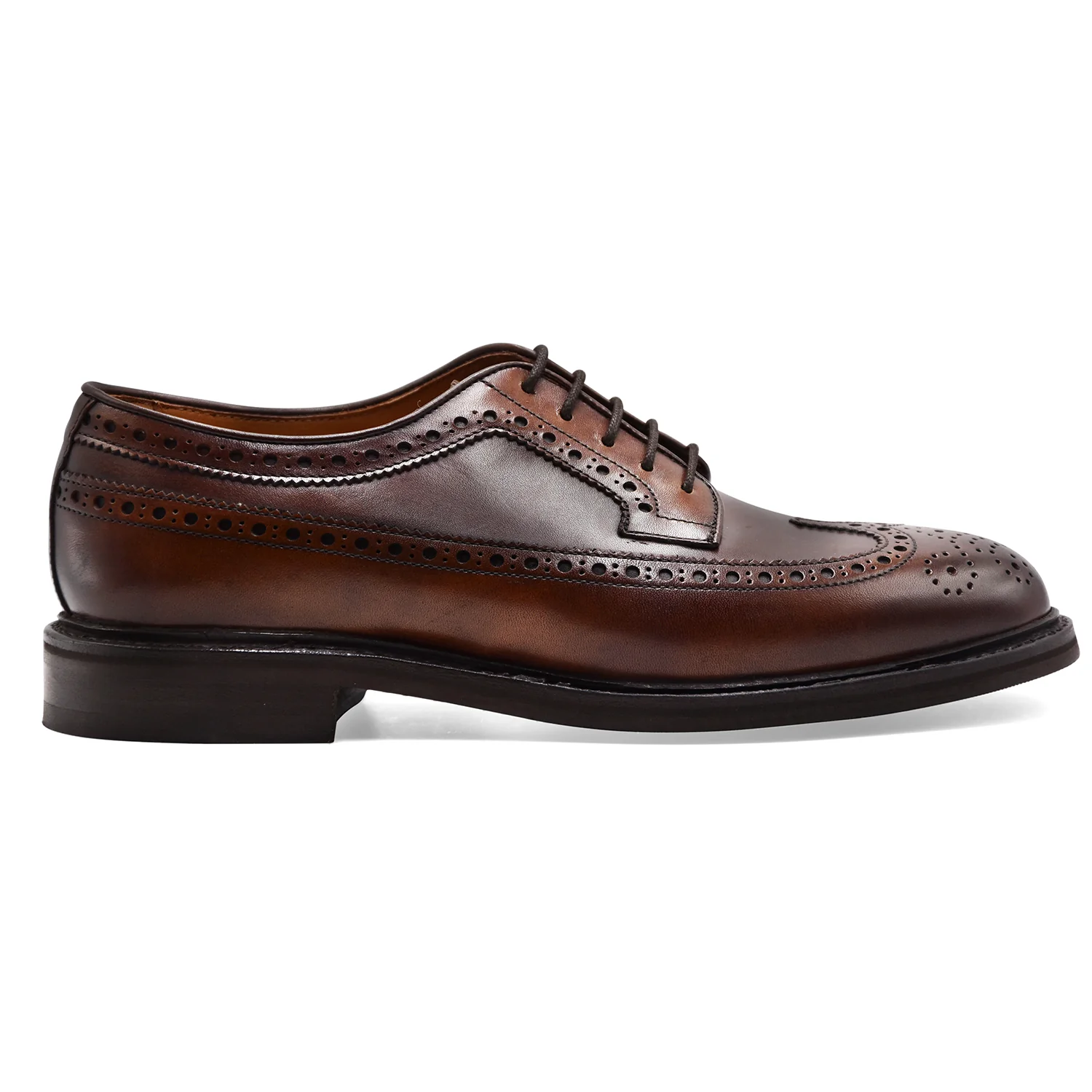 Allacciata Derby Berwick 1707 Uomo Full Brogue Pelle Marrone