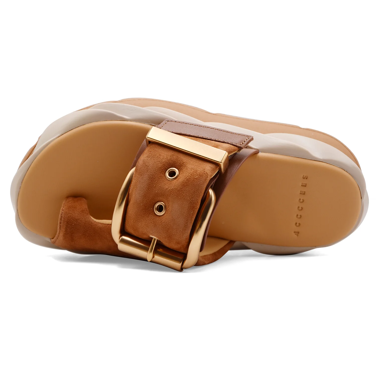 Sandali Donna 4CCCCEES Mellow Glow Soft Brown Con Maxi Fibbia - Image 3