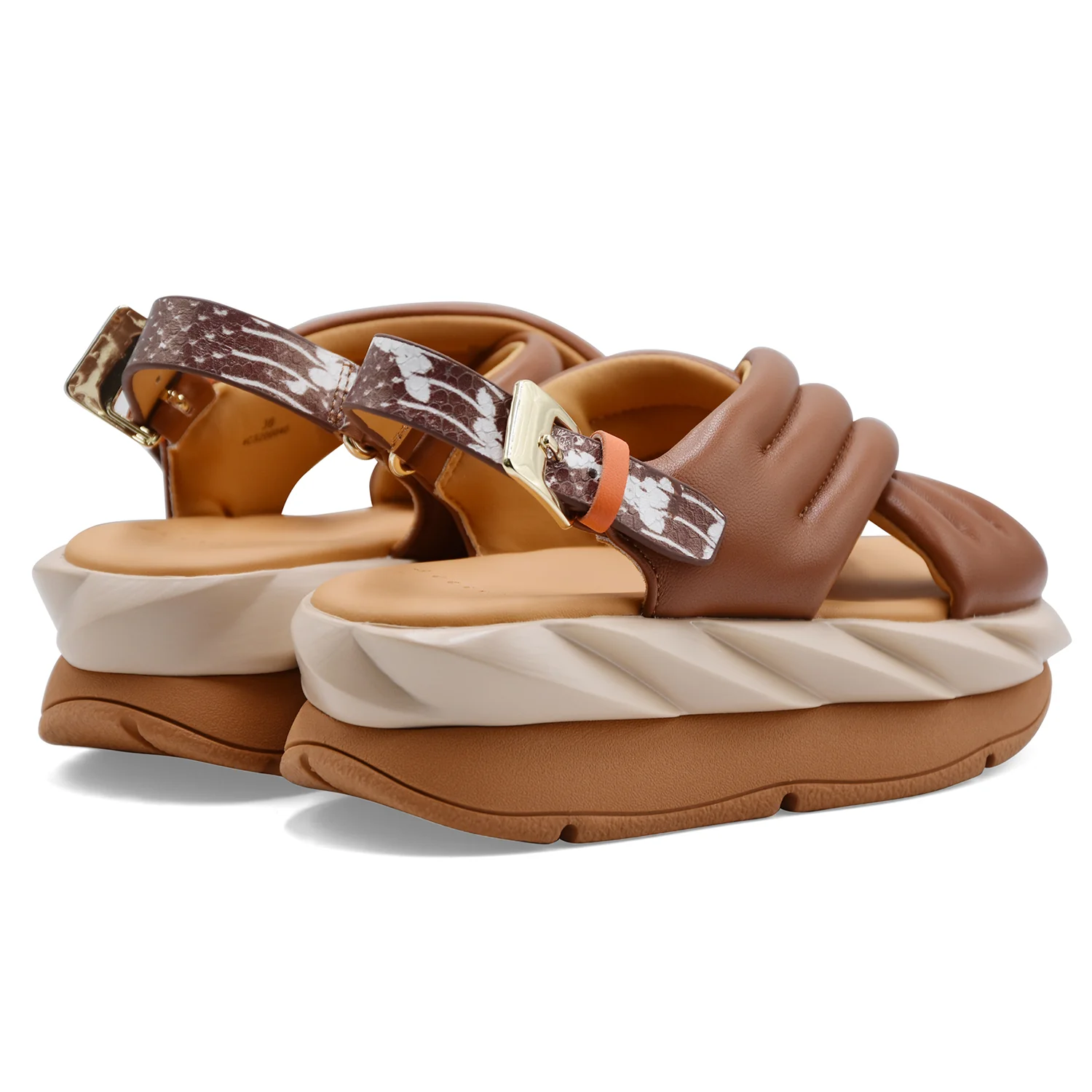 Sandali Donna 4CCCCEES Mellow Mana Pelle Marrone Con Platform - Image 5