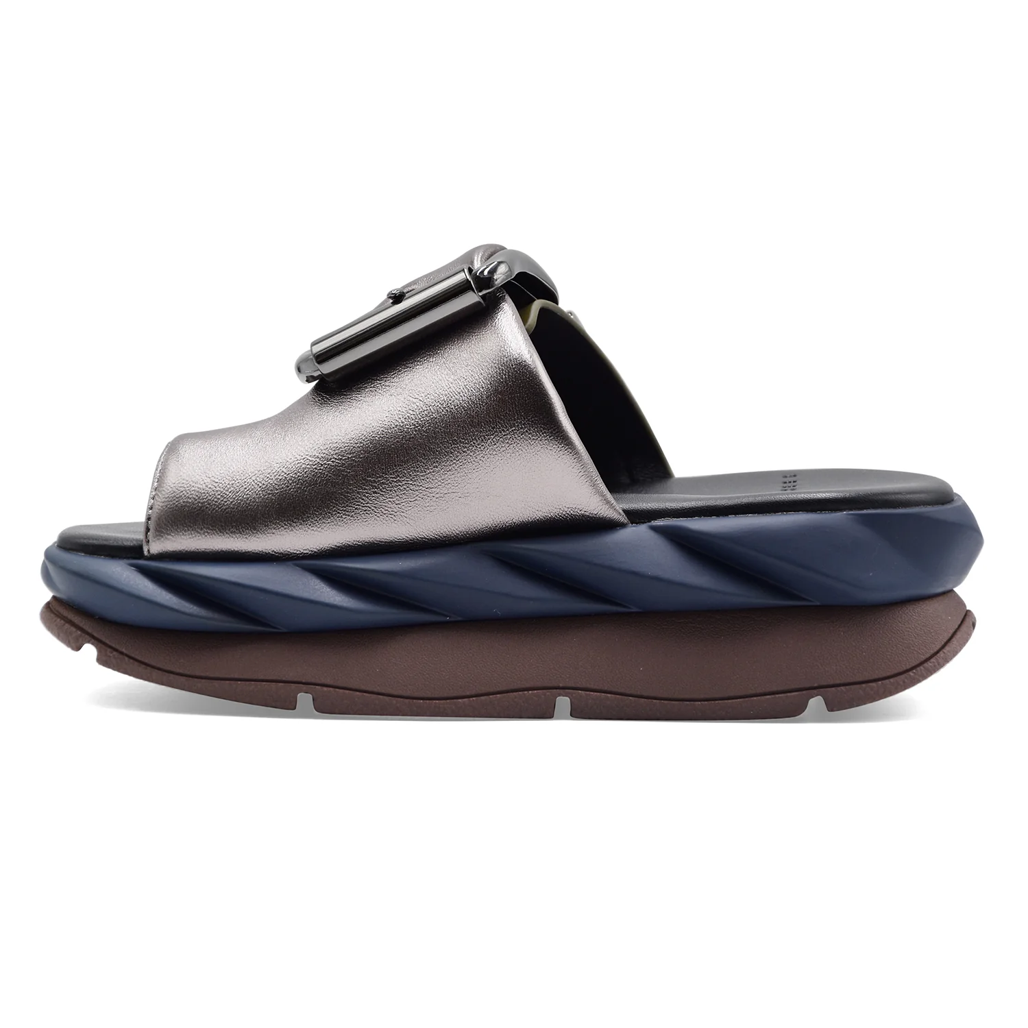 Sandali Donna 4CCCCEES Mellow Glow Gun Metal Con Maxi Fibbia - Image 4