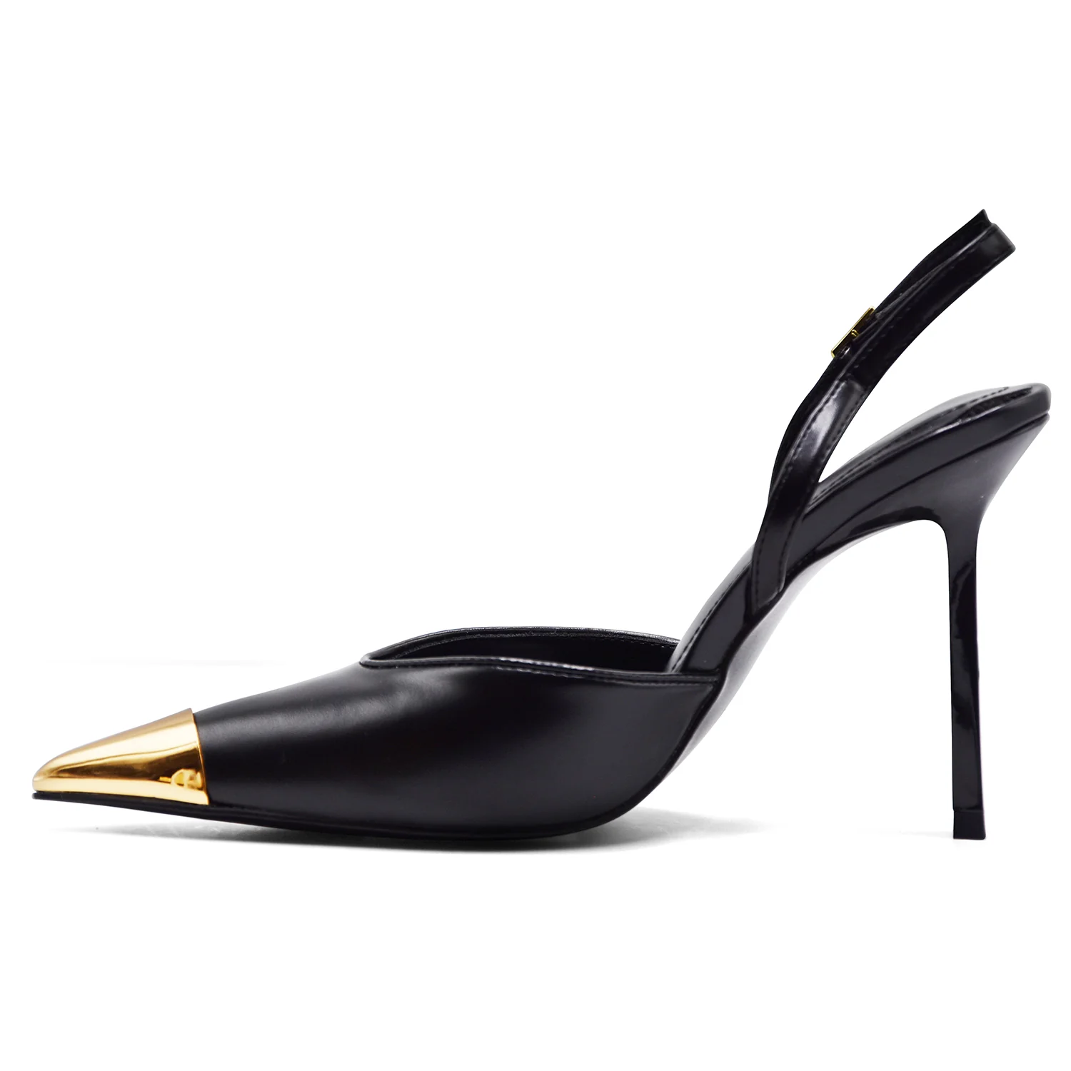 Slingback JW PEI Savannah Nero Con Punta Dorata Stile Elegante - Image 2