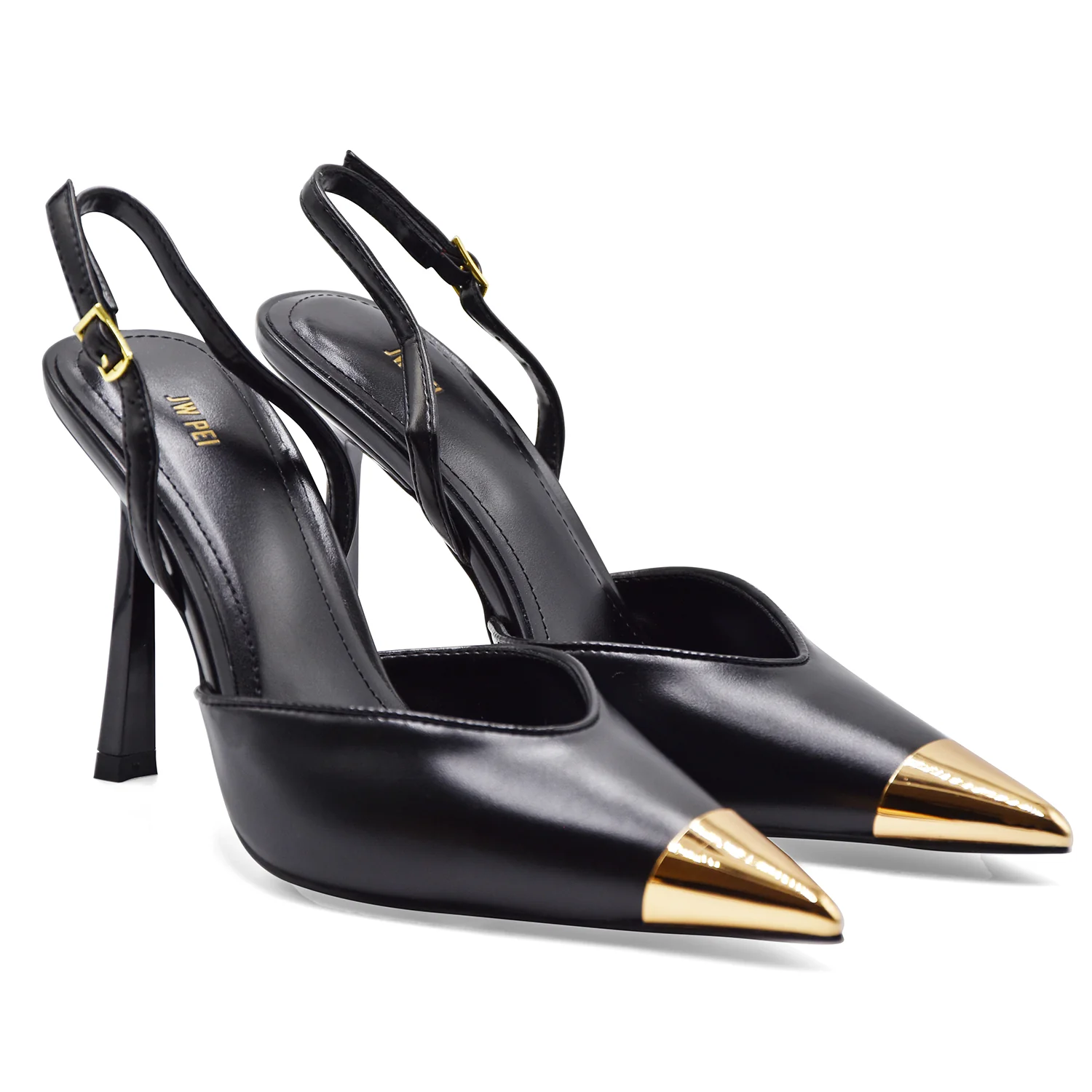 Slingback JW PEI Savannah Nero Con Punta Dorata Stile Elegante - Image 3