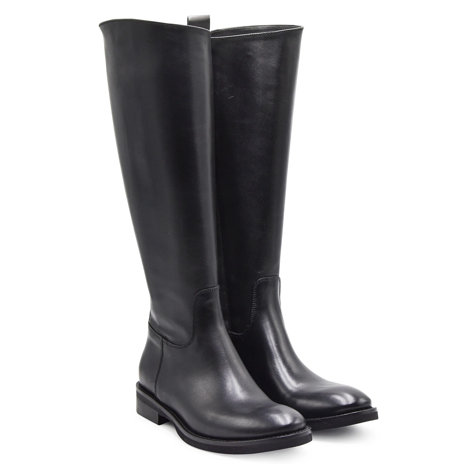 Stivali STM Donna 5013 Pelle Nero Zip Laterale Made In Italy - Image 2