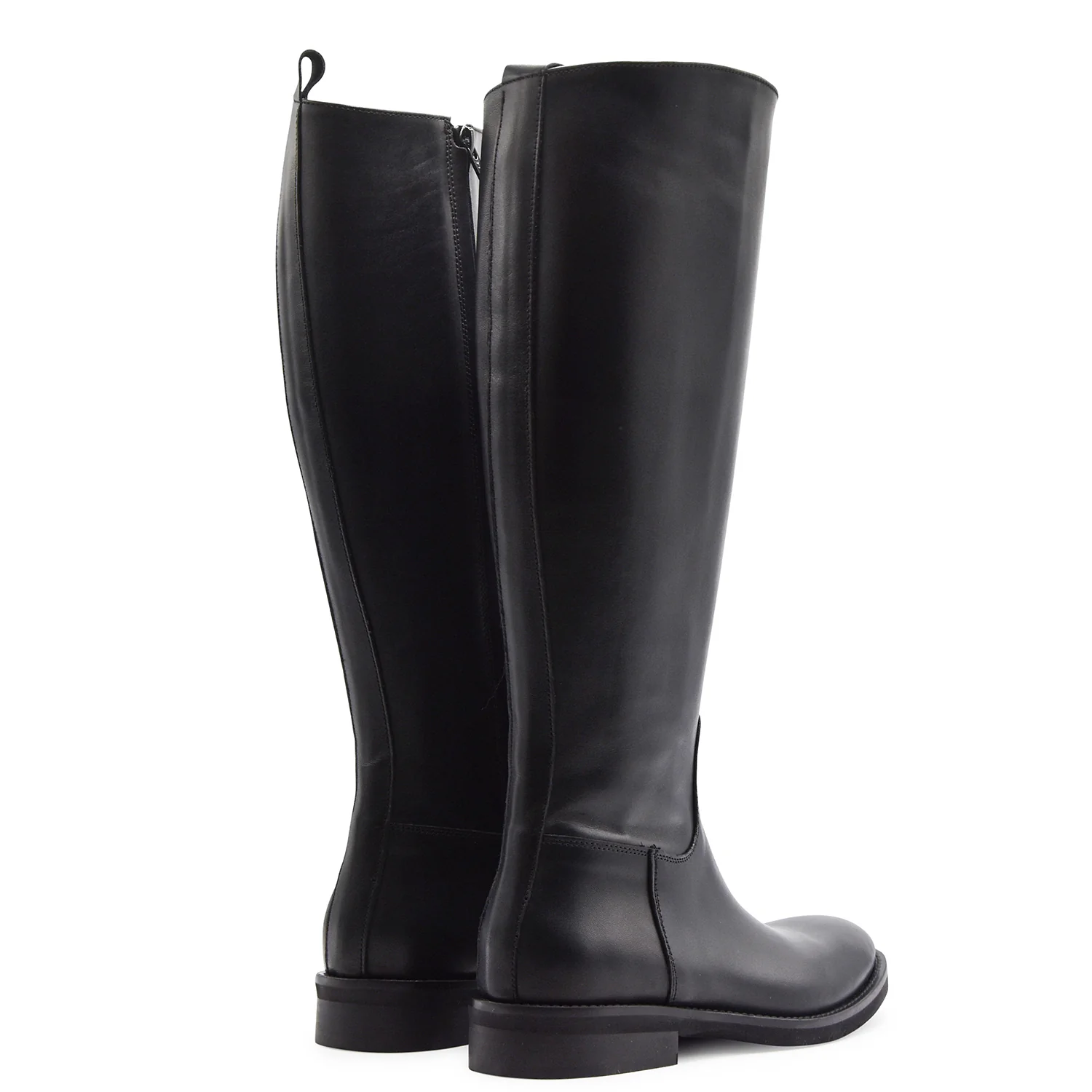 Stivali STM Donna 5013 Pelle Nero Zip Laterale Made In Italy - Image 4