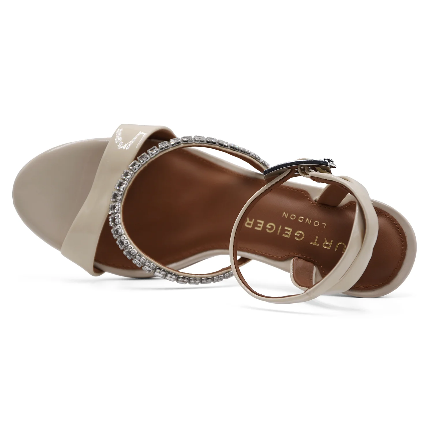 Sandali Donna Kurt Geiger Crystal Strap 90 Crema Stile Elegante - Image 4