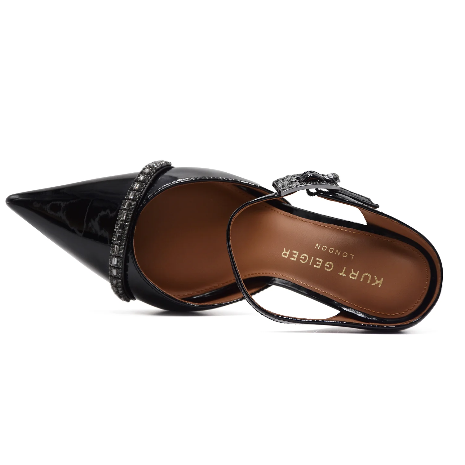 Sabot Nero Kurt Geiger Donna London Strass Point Fascia Frontale - Image 5