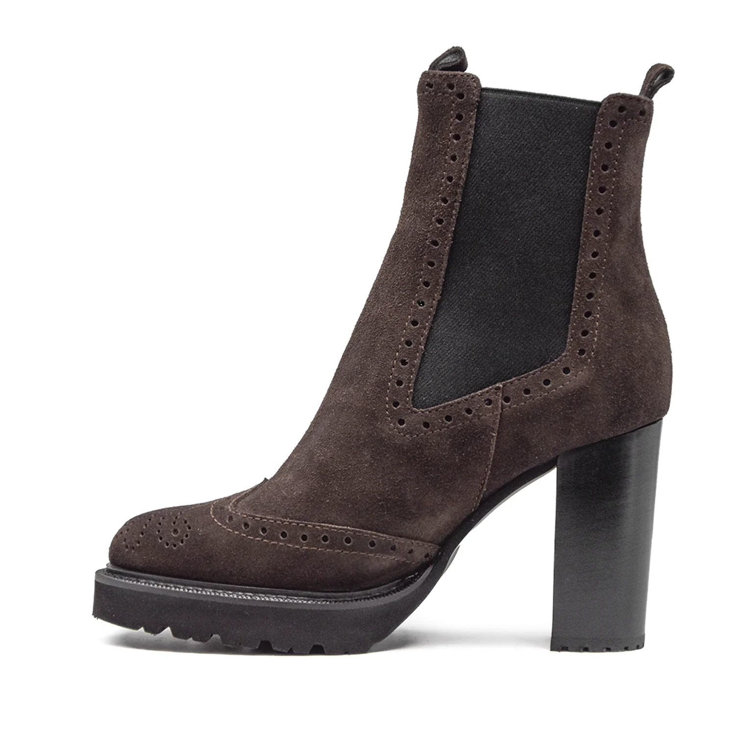 Stivaletti Marrone Con Motivo Brogue Donna Enrico Lorenzetti - Image 2